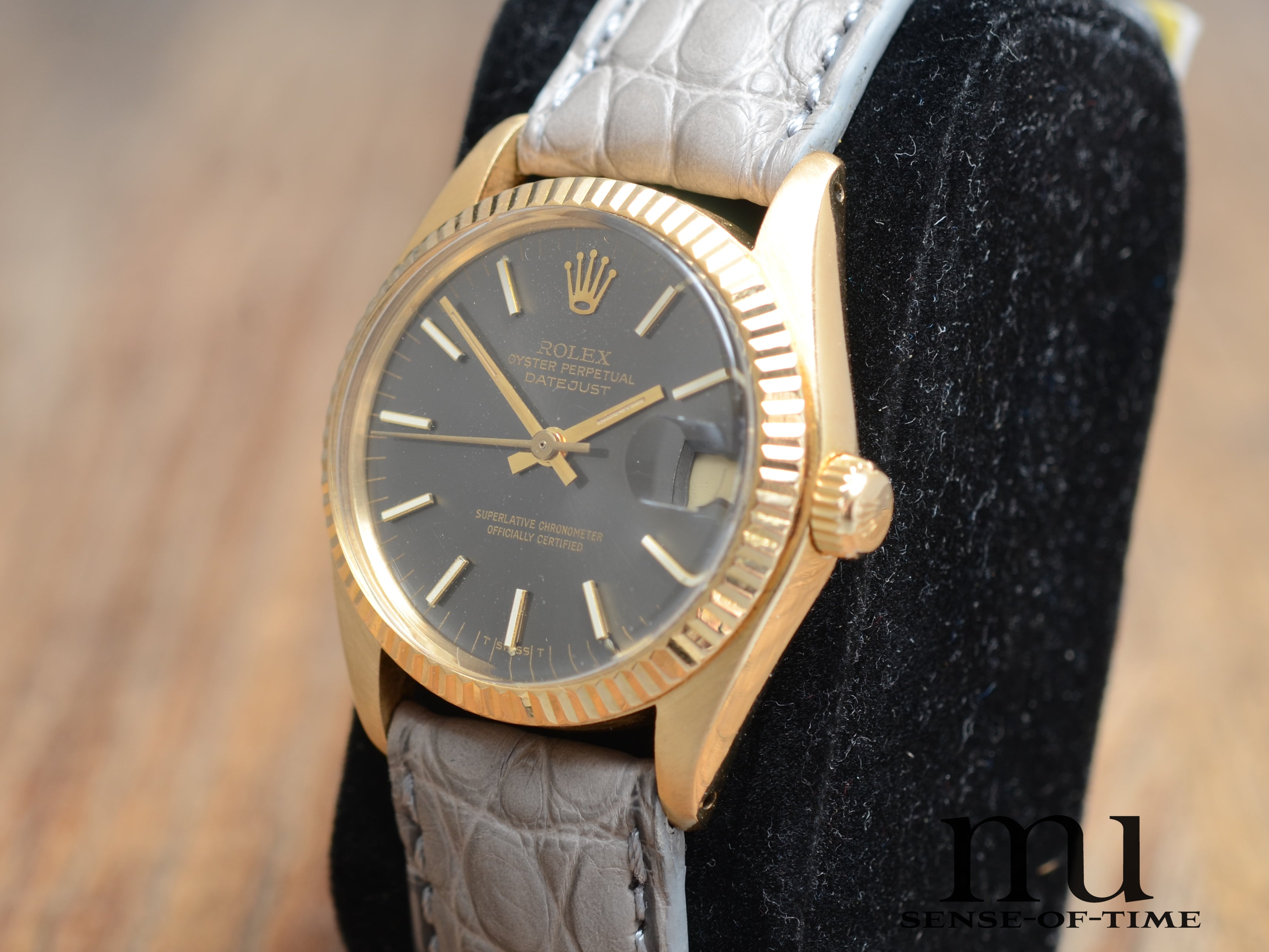 Rolex Datejust Lady 18kt Gold, graues Zifferblatt, 31mm, Ref.: 6824