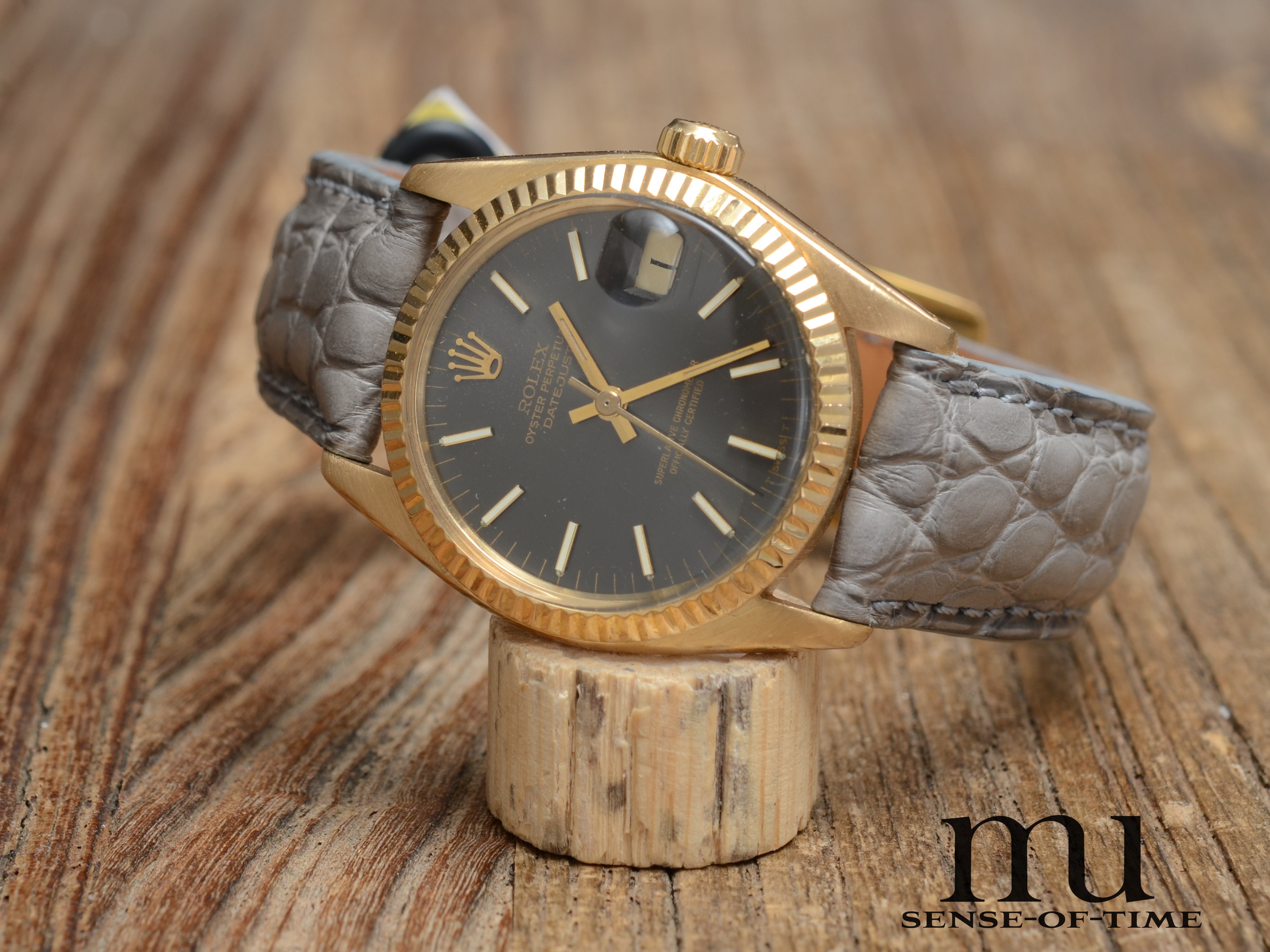 Rolex Datejust Lady 18kt Gold, graues Zifferblatt, 31mm, Ref.: 6824