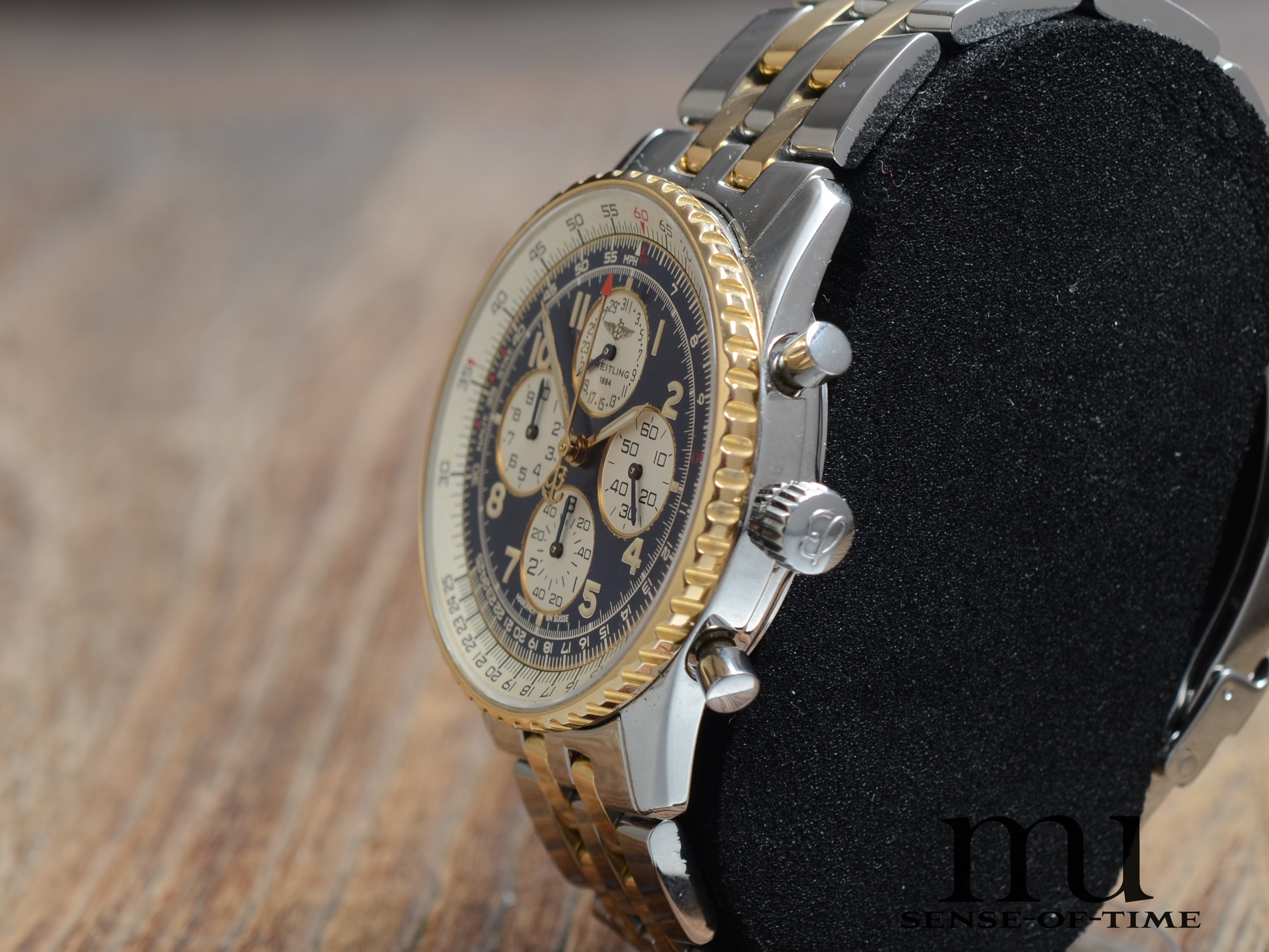 Breitling Navitimer Airborne Stahl/Gold mit Pilotband, 38mm, Full Set, Ref.: D33030