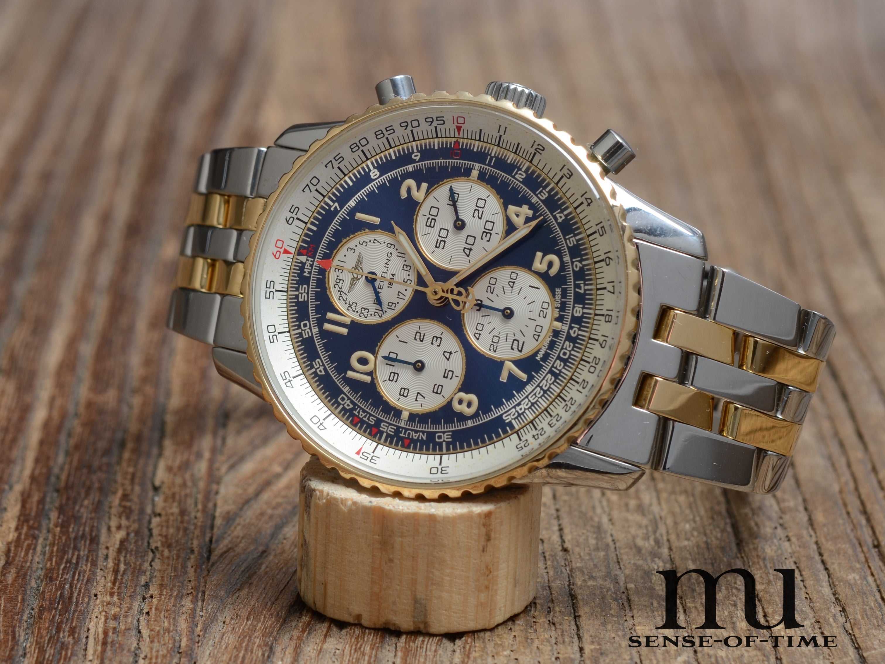Breitling Navitimer Airborne Stahl/Gold mit Pilotband, 38mm, Full Set, Ref.: D33030