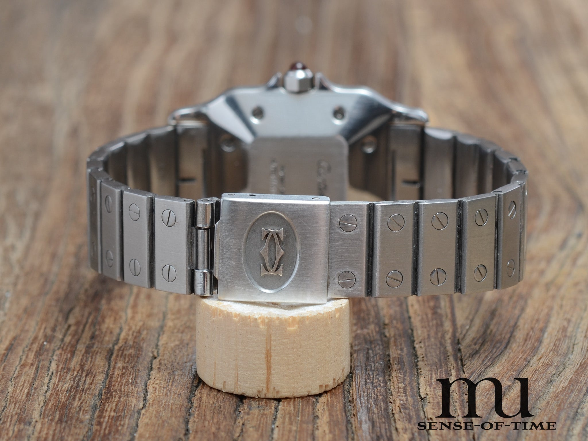 Cartier Santos Burgundi-Dial Automatik Stahl Medium, Ref.: 2960