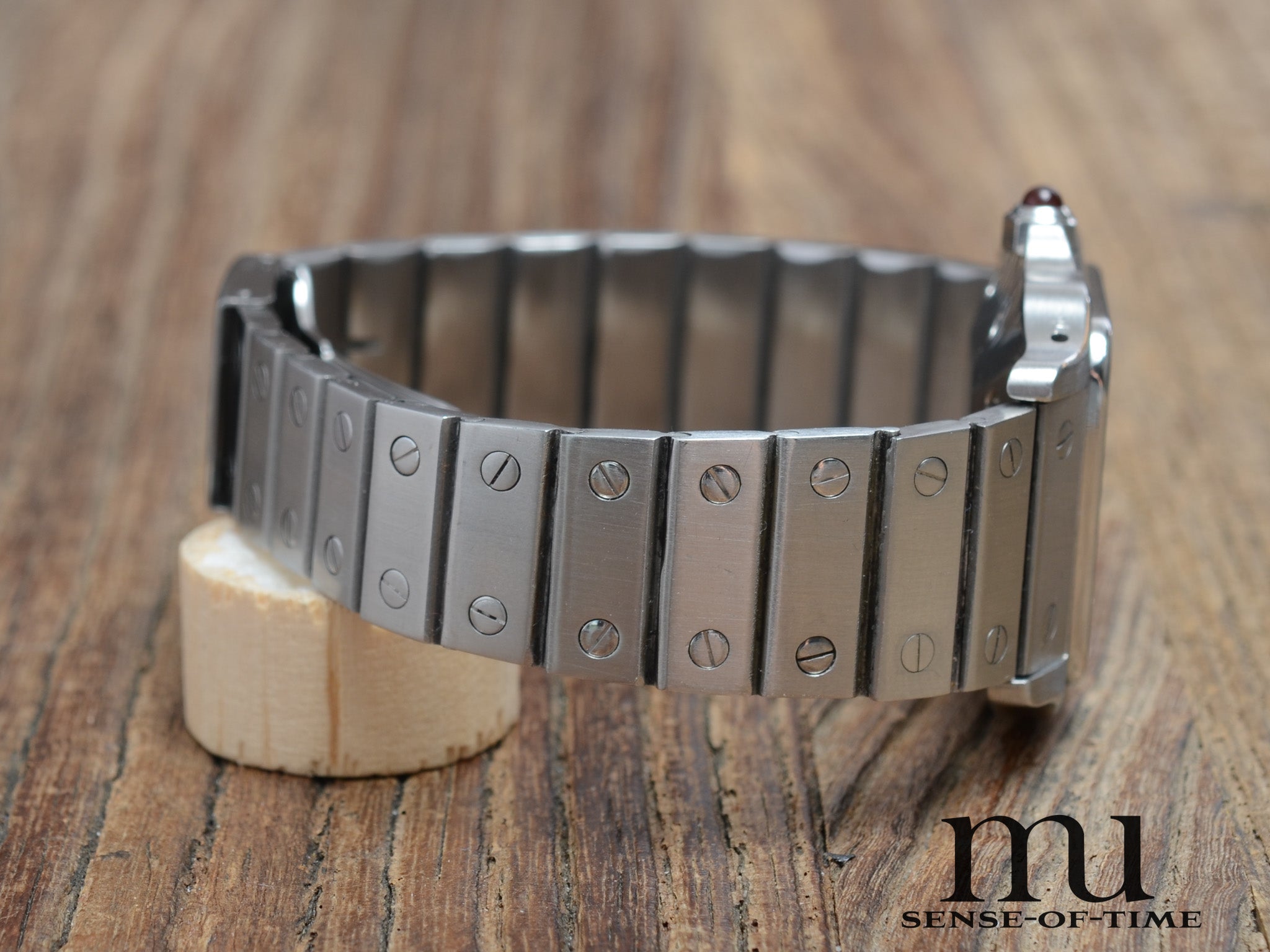 Cartier Santos Burgundi-Dial Automatik Stahl Medium, Ref.: 2960