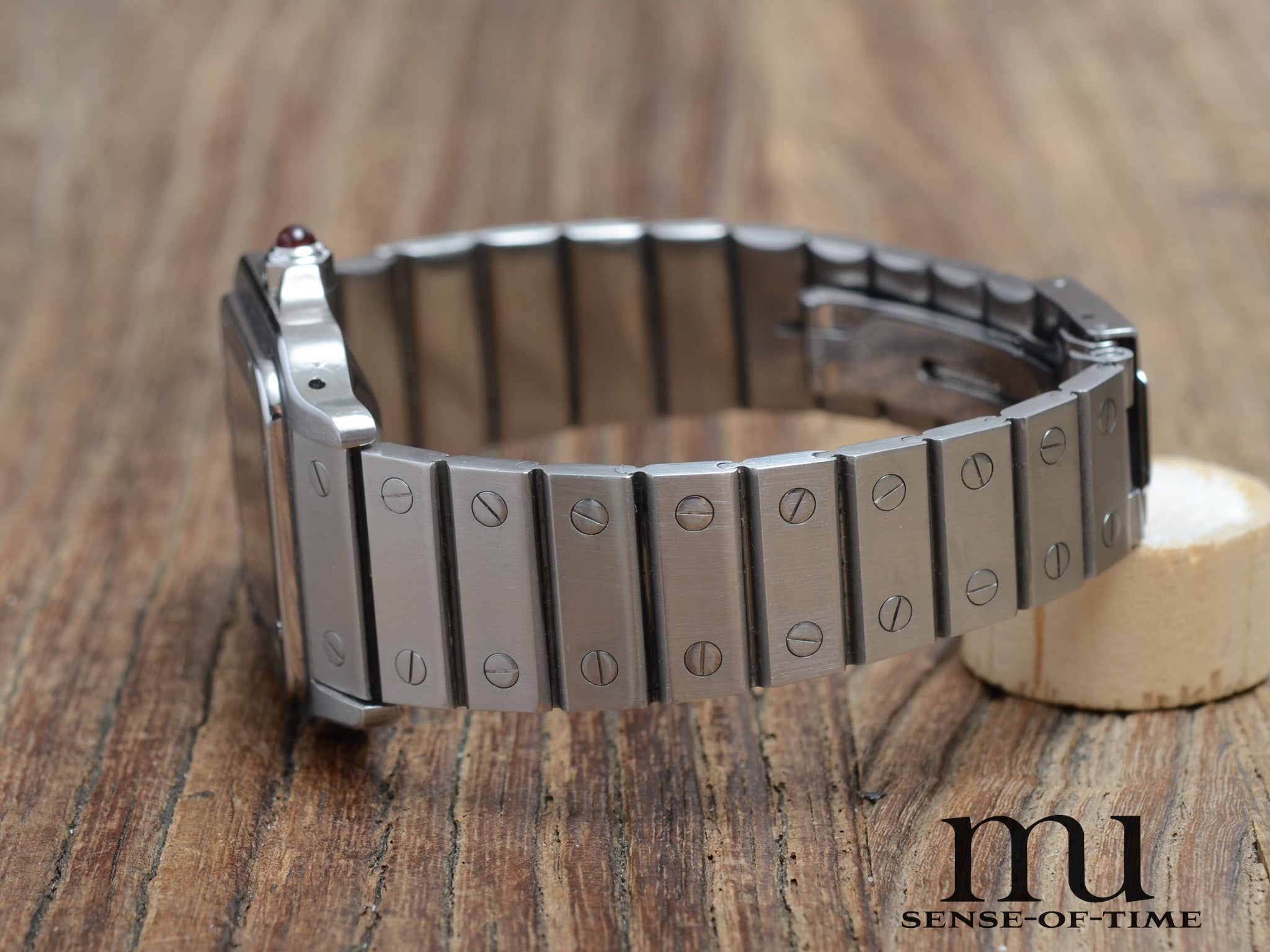 Cartier Santos Burgundi-Dial Automatik Stahl Medium, Ref.: 2960