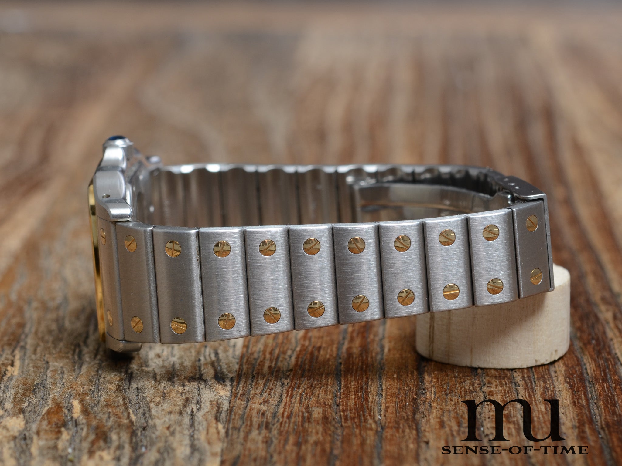 Cartier Santos Slate-Dial Stahl-Gold Medium, Ref.: 187901