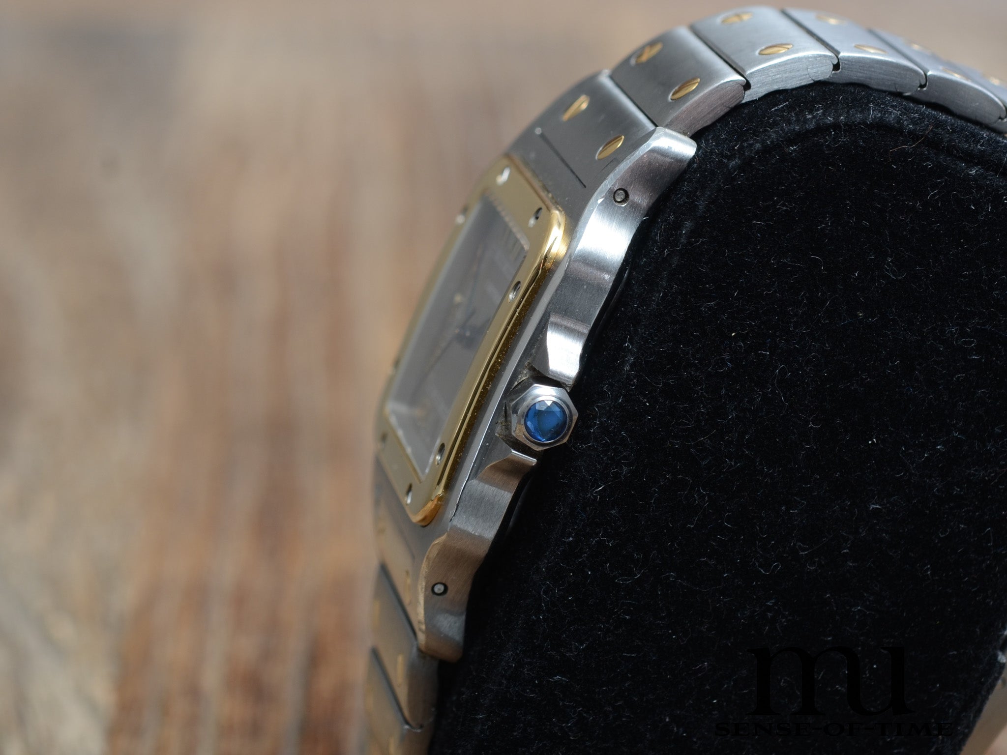 Cartier Santos Slate-Dial Stahl-Gold Medium, Ref.: 187901