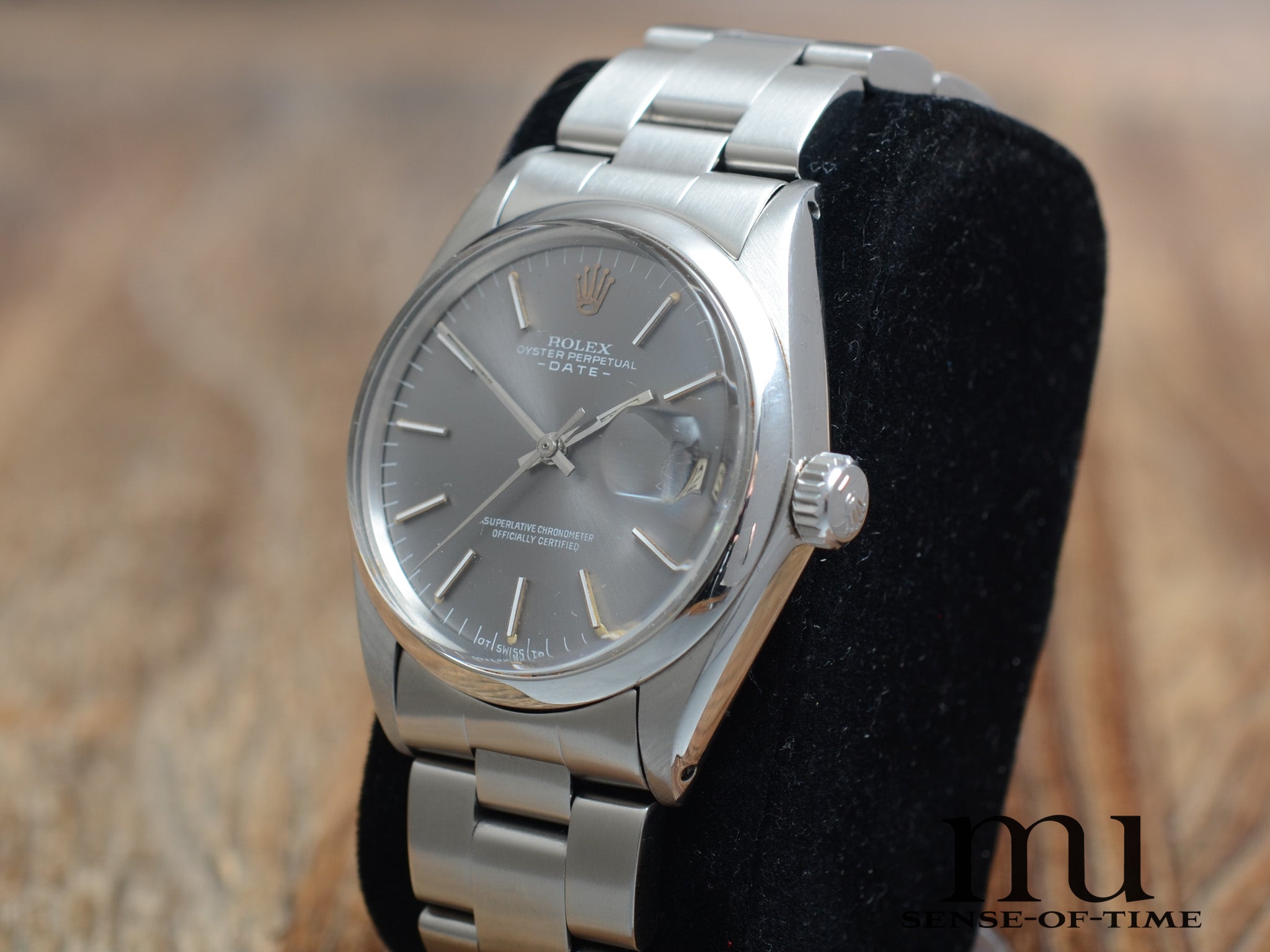 Rolex Oyster Perpetual Date 34mm Vintage, Grey Tritium Dial, Ref. 1500