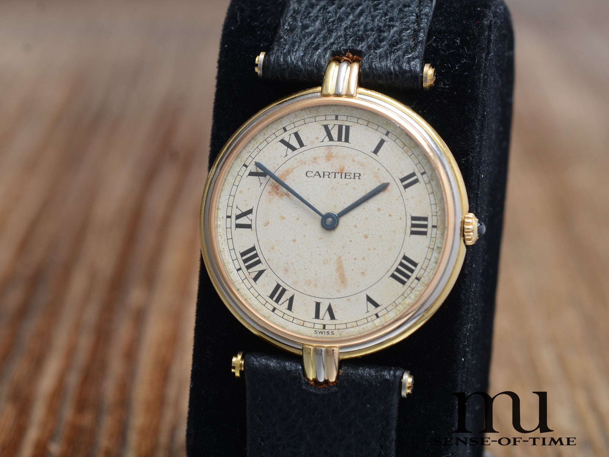 Cartier Vendome Trinity 18kt Gold, Patina Dial, Ref.: 81003