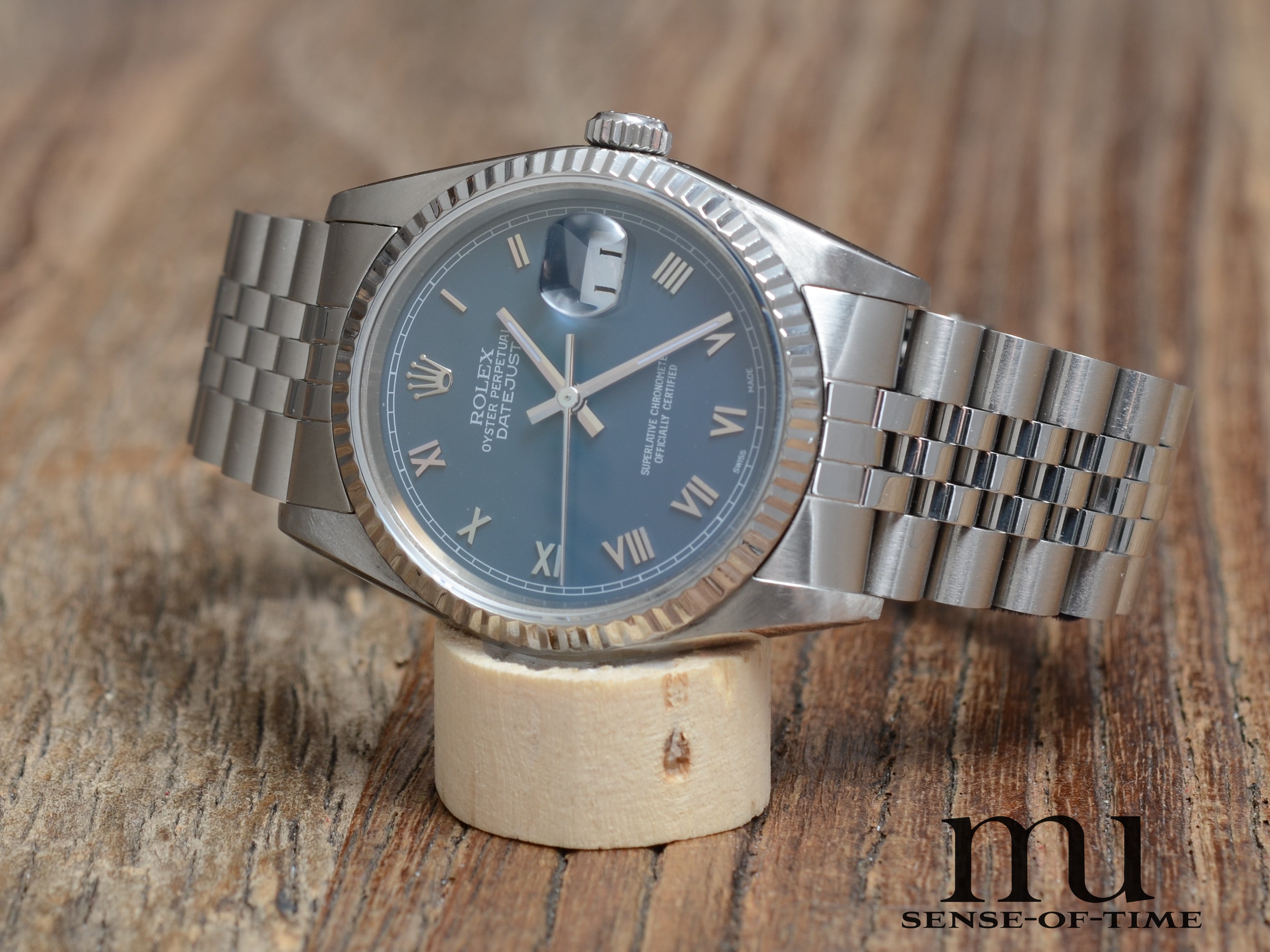 Rolex Datejust 36mm, seltenes matt-blaues Zifferblatt, Jubilee, Ref. 16234