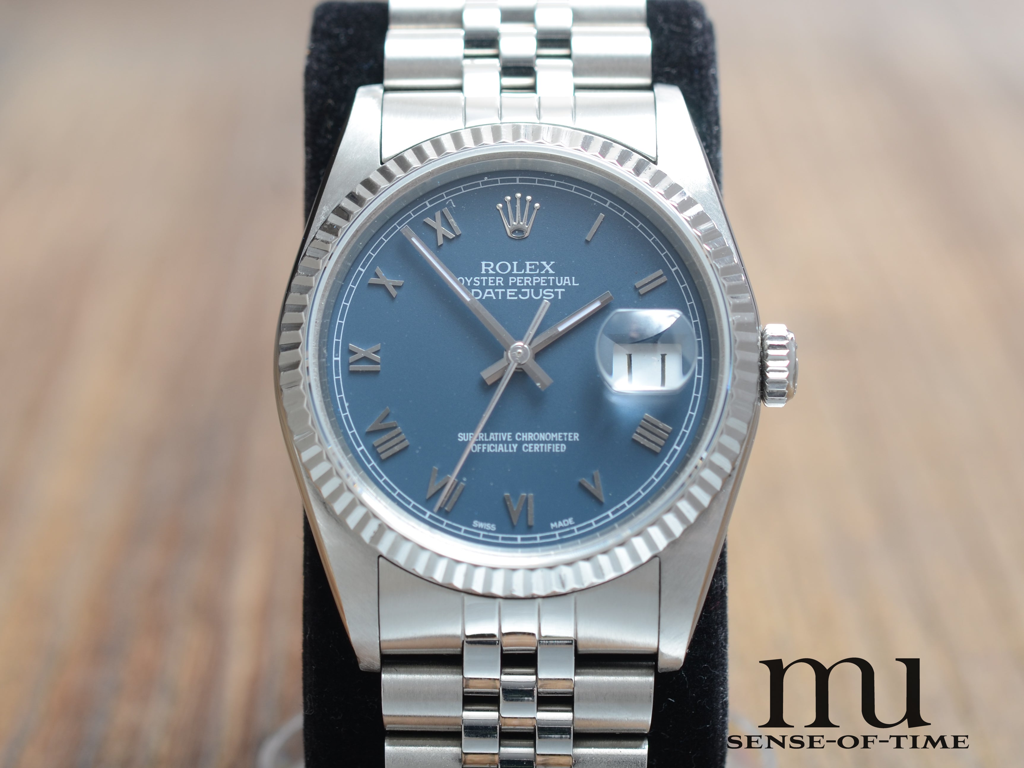 Rolex Datejust 36mm, seltenes matt-blaues Zifferblatt, Jubilee, Ref. 16234