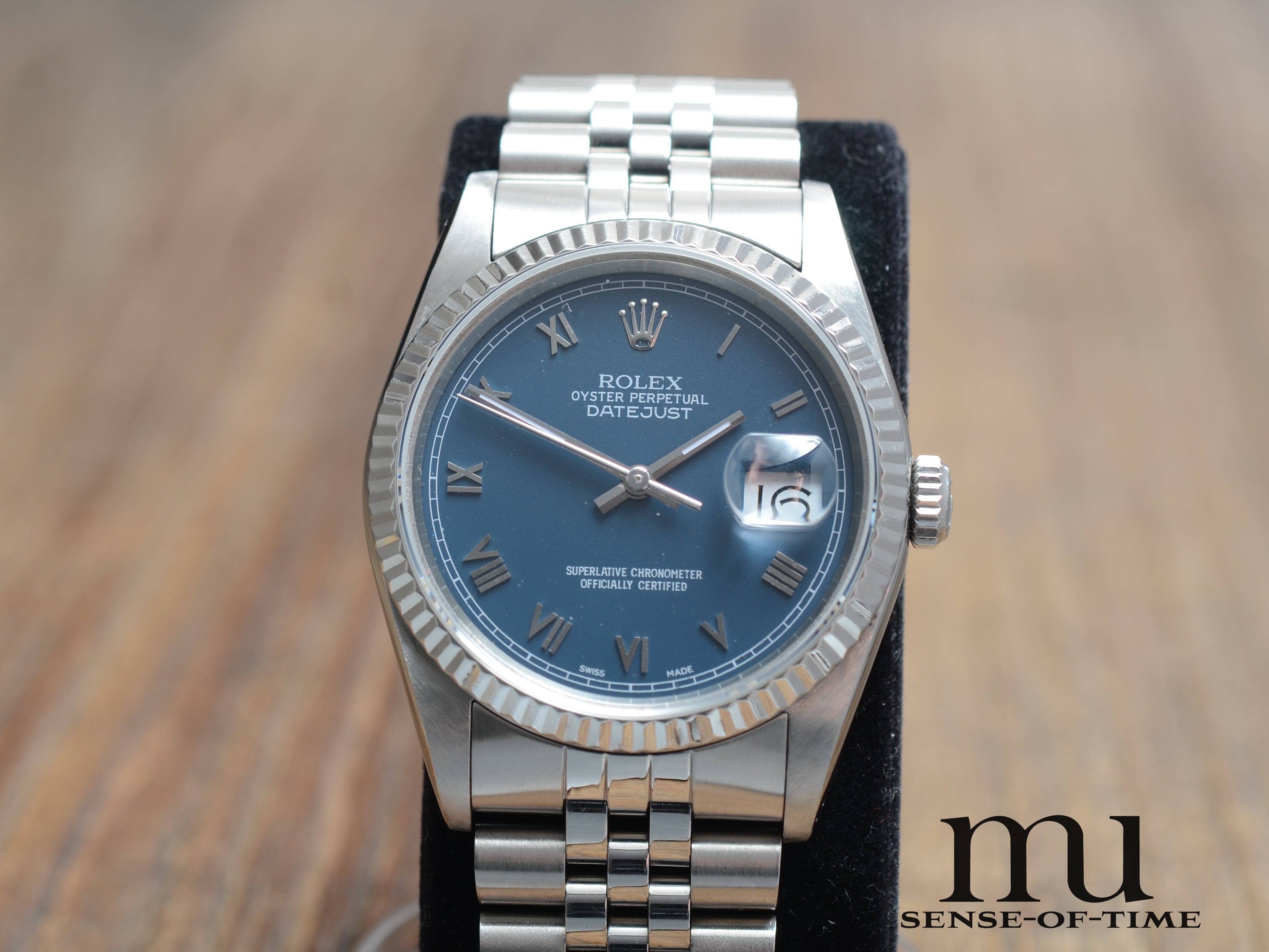 Rolex Datejust 36mm, seltenes matt-blaues Zifferblatt, Jubilee, Ref. 16234