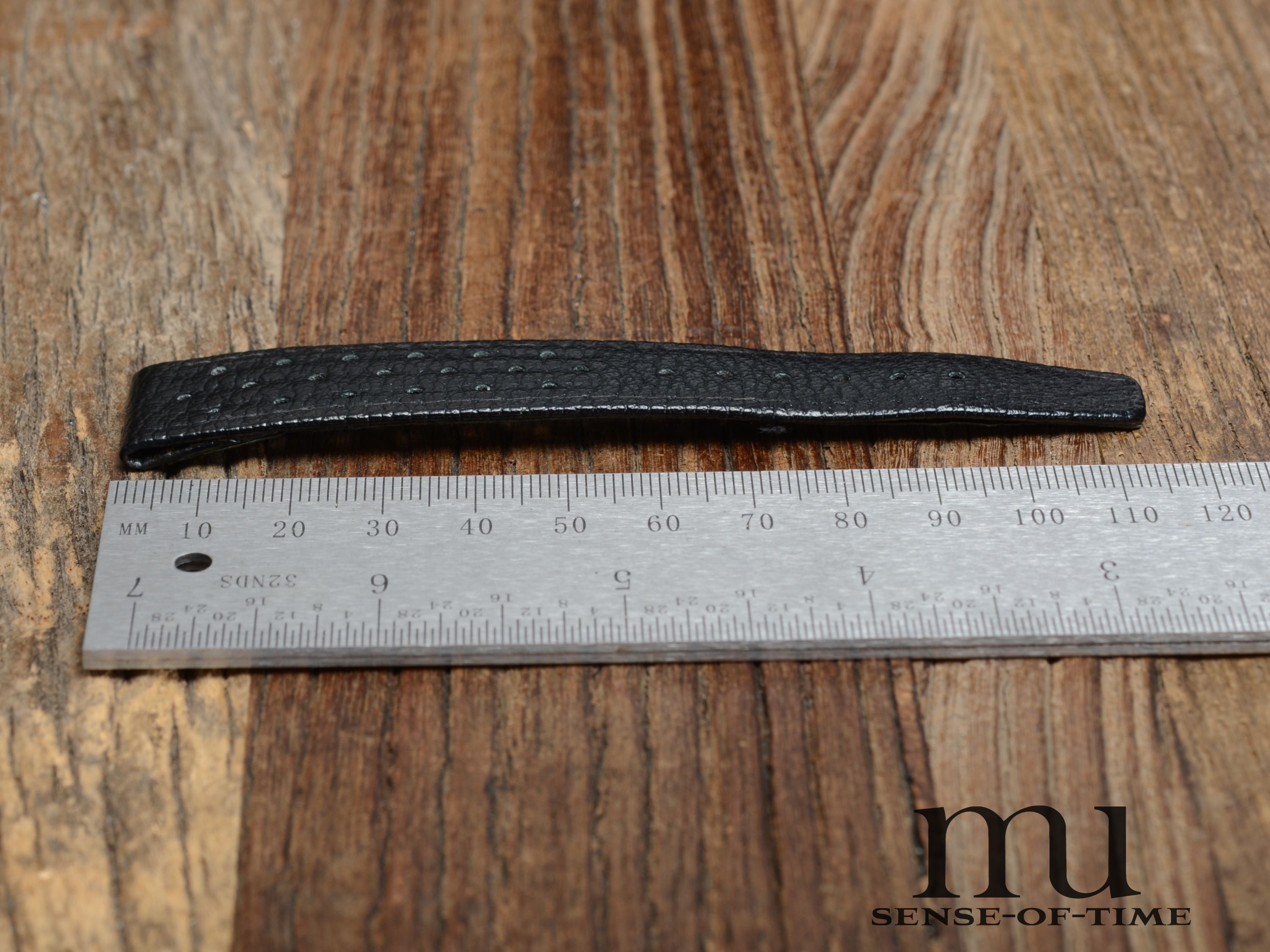 Zubehör: Omega Racing-Lederband, Vintage 19mm schwarz, NOS