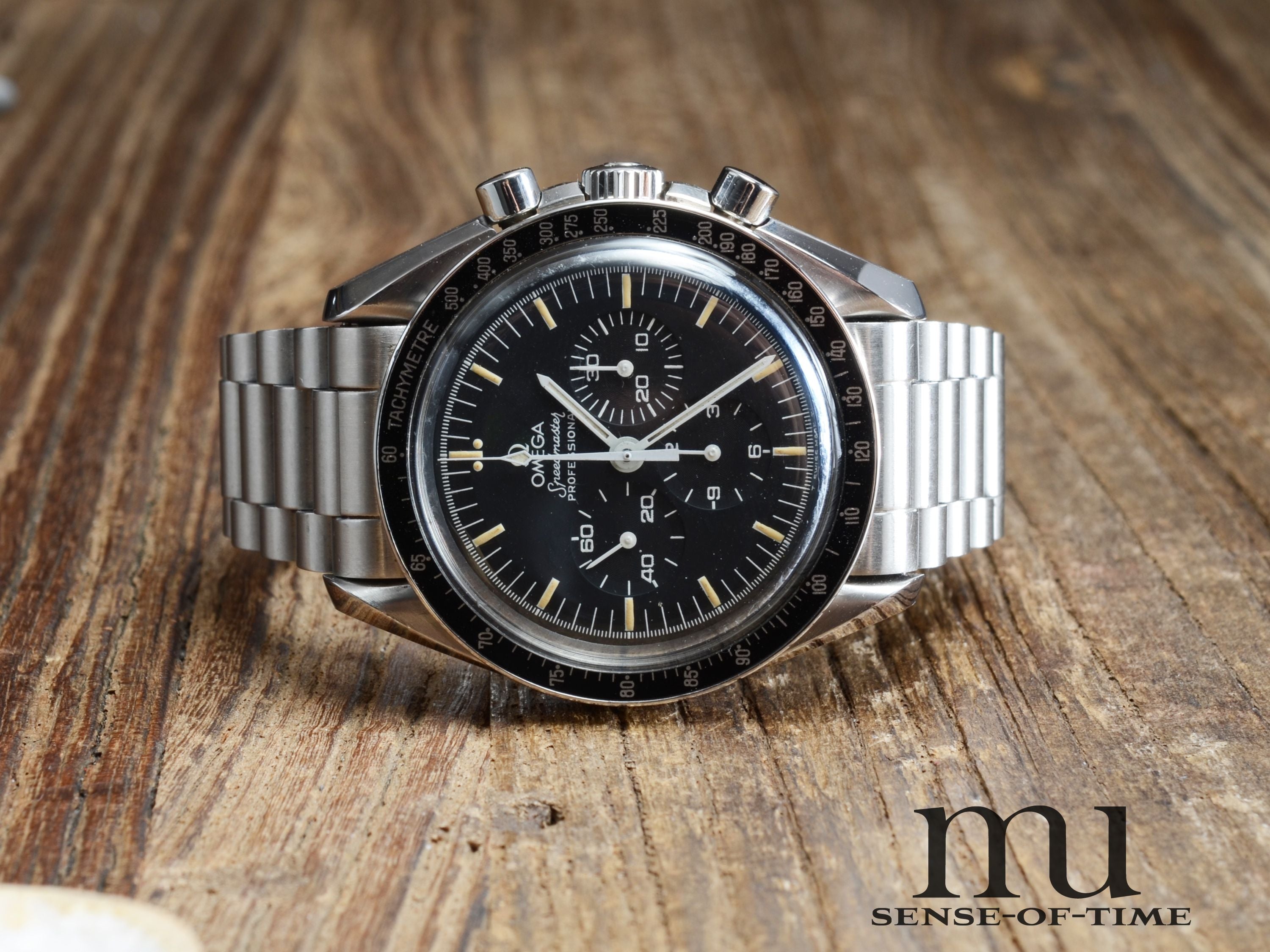 Omega Speedmaster Prof. Vintage Long S Long R mit 1450.808 Edelstahlband
