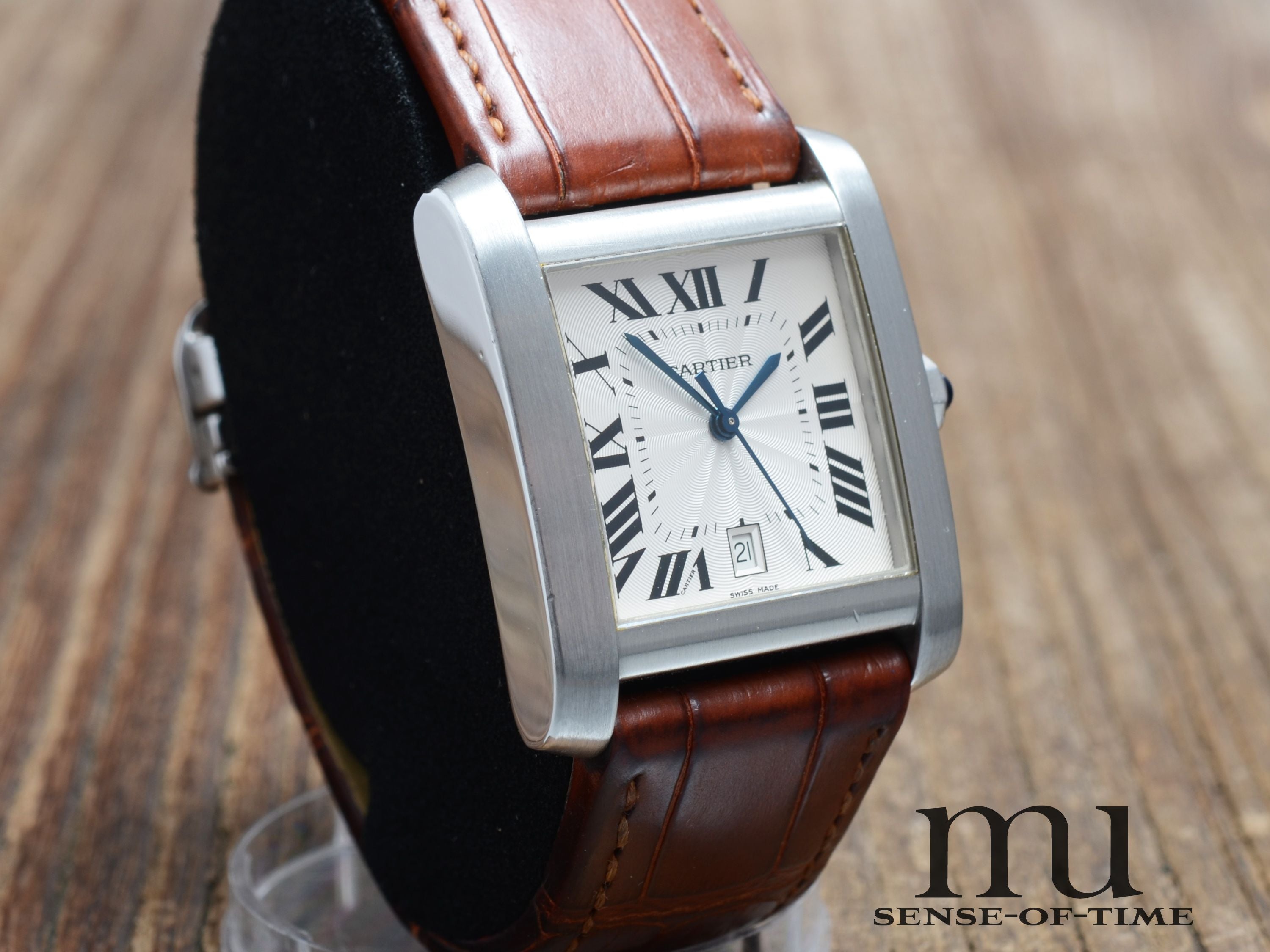 Cartier Tank Française Edelstahl Automatik mit Faltschließe, Ref.: 2564