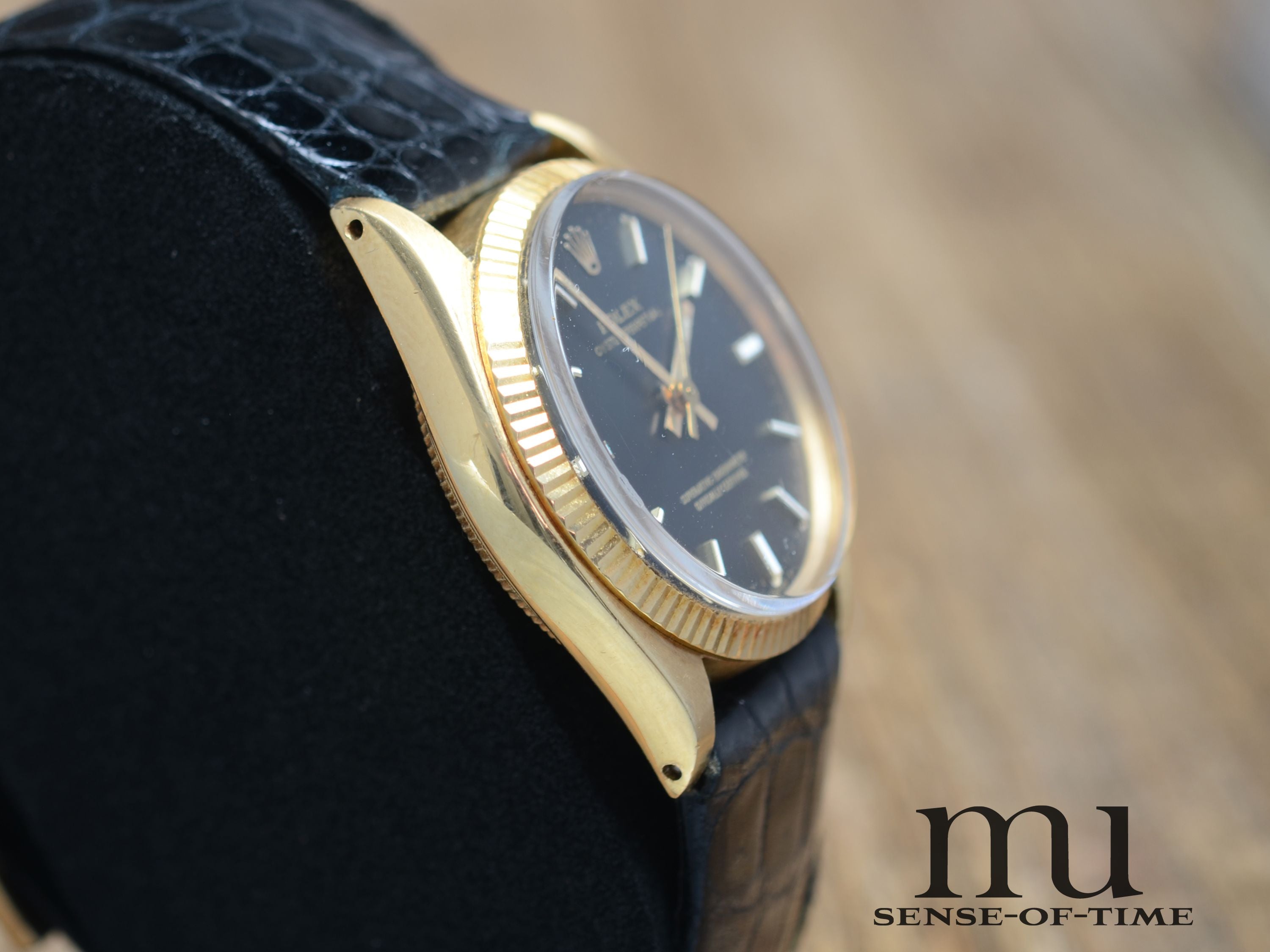 Rolex Oyster Perpetual Lady, 18kt Gold, 31mm, Schwarzes Zifferblatt, Ref.: 6751