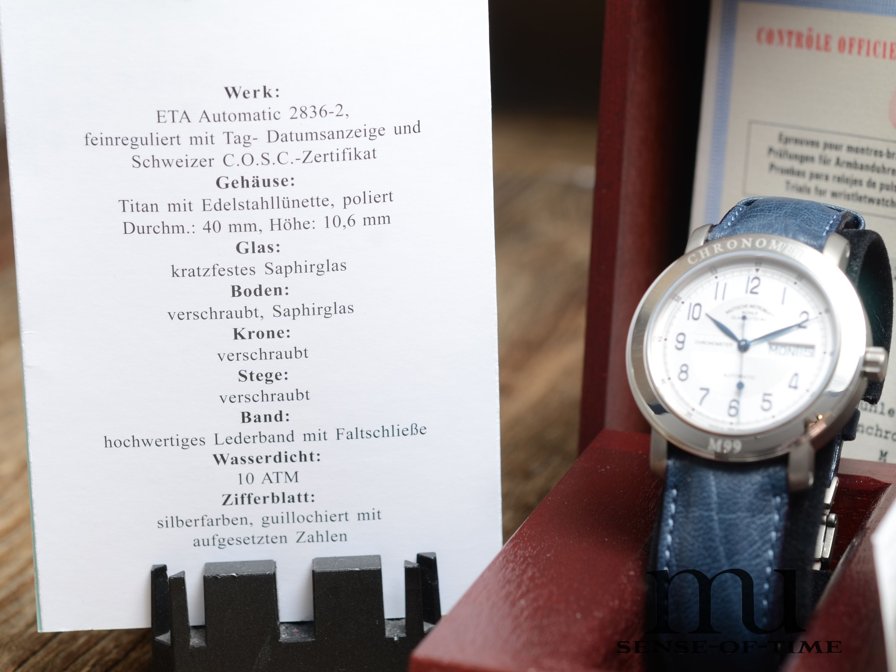 Mühle Millennium Set 2/99 bestehend aus 9 Uhren (1x davon Platin ), Limited Edition, NOS