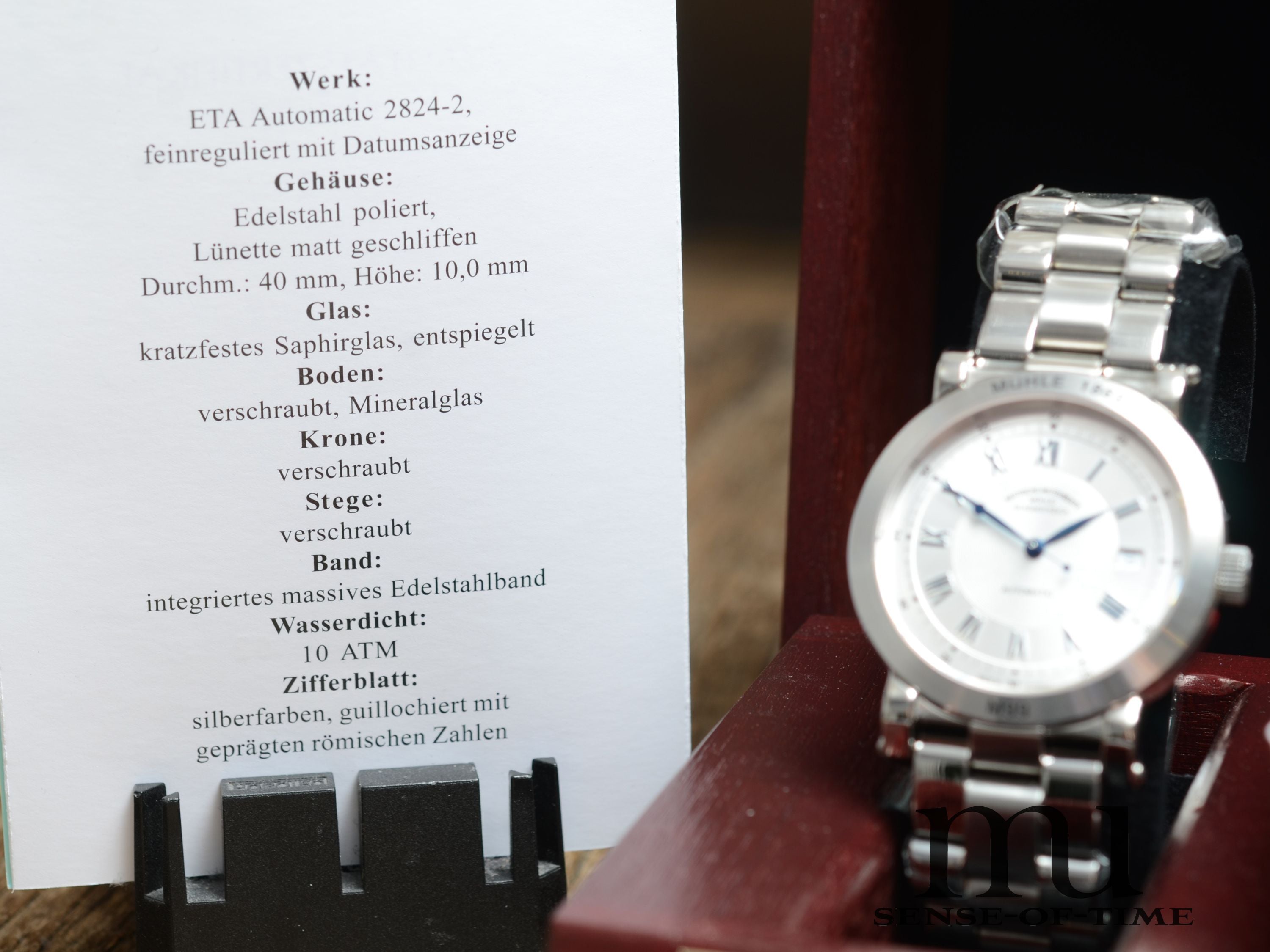 Mühle Millennium Set 2/99 bestehend aus 9 Uhren (1x davon Platin ), Limited Edition, NOS