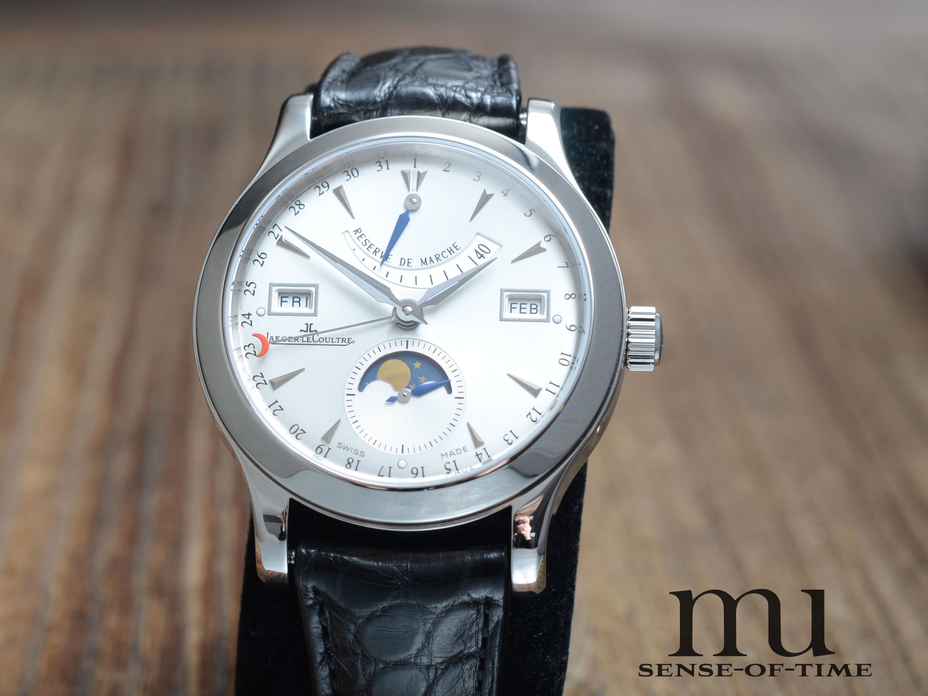 Jaeger leCoultre Master Calendar Gangreserve, Sichtboden, JLC-Service, Ref: 147.8.41.S