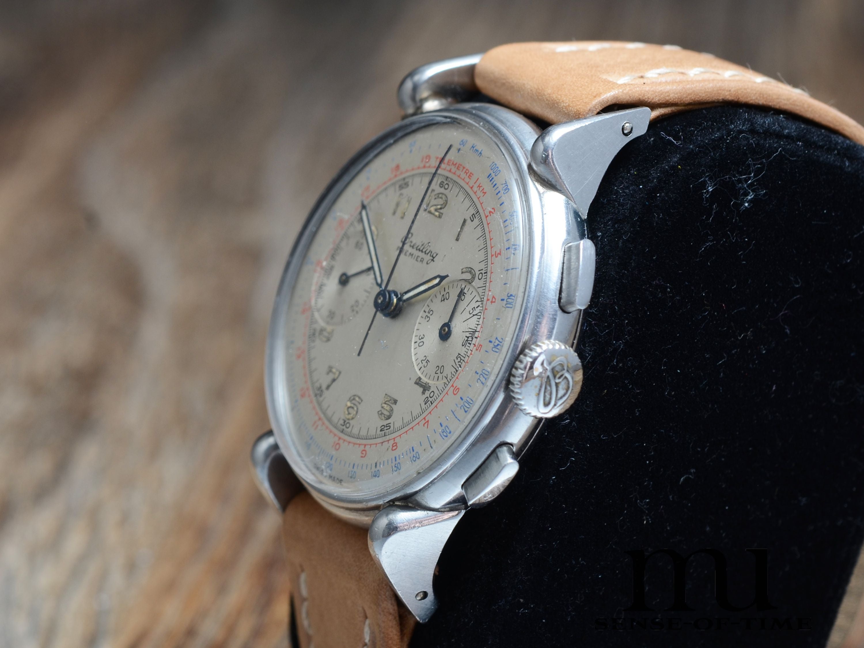 Breitling Premier Vintage Telemeter Chronograph mit Fancy Lugs Venus 175, Ref.: 797