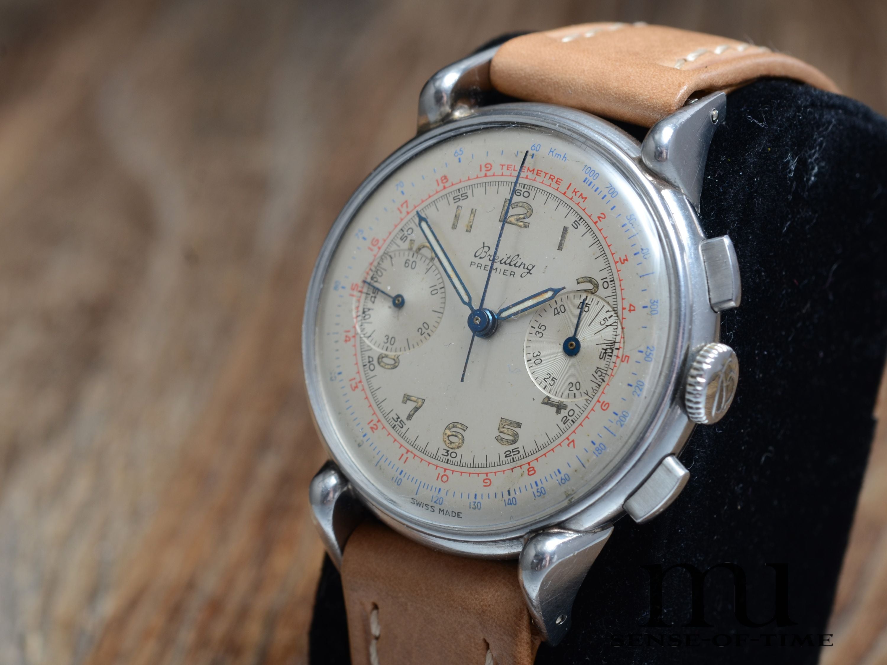 Breitling Premier Vintage Telemeter Chronograph mit Fancy Lugs Venus 175, Ref.: 797