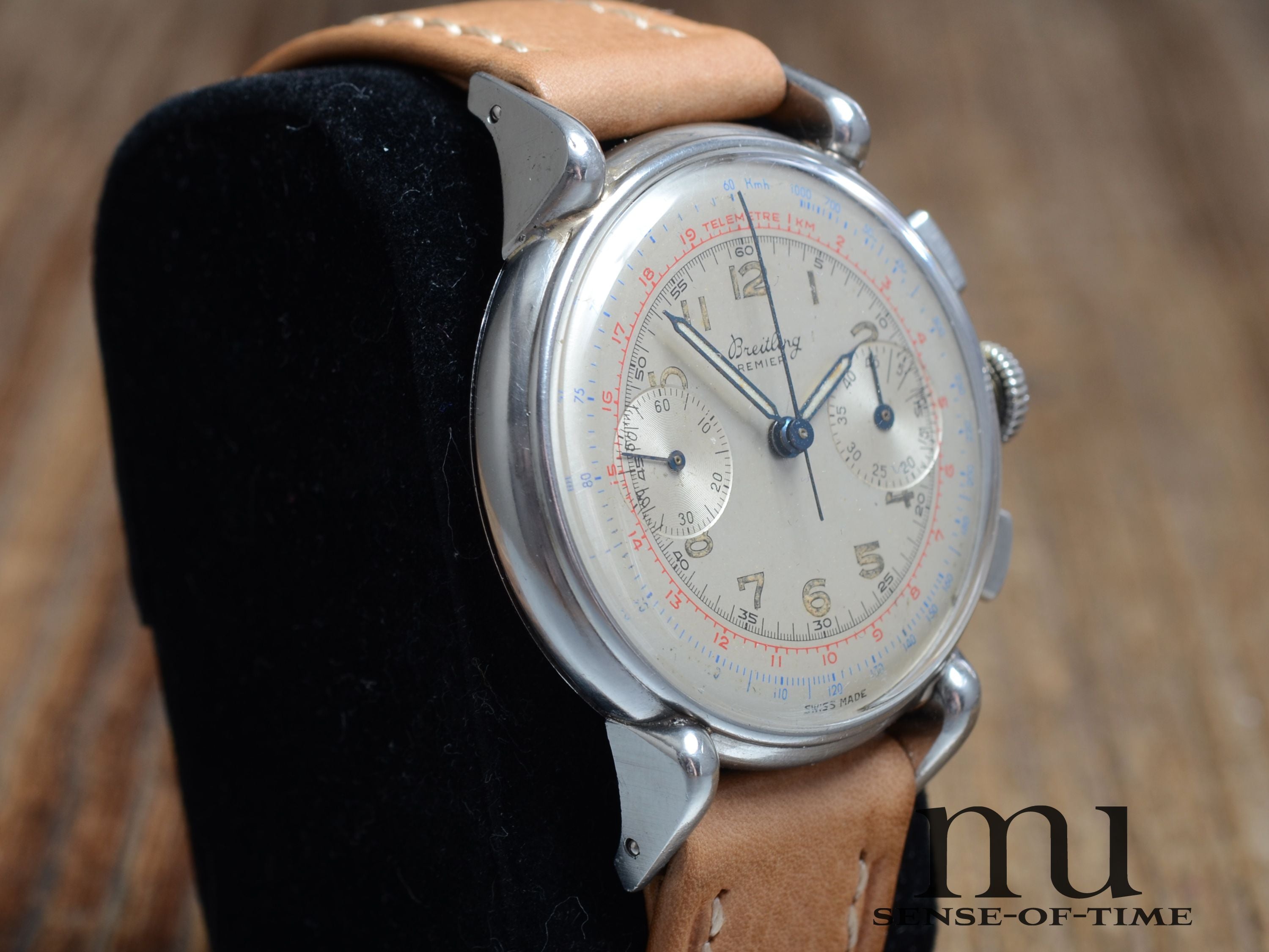Breitling Premier Vintage Telemeter Chronograph mit Fancy Lugs Venus 175, Ref.: 797