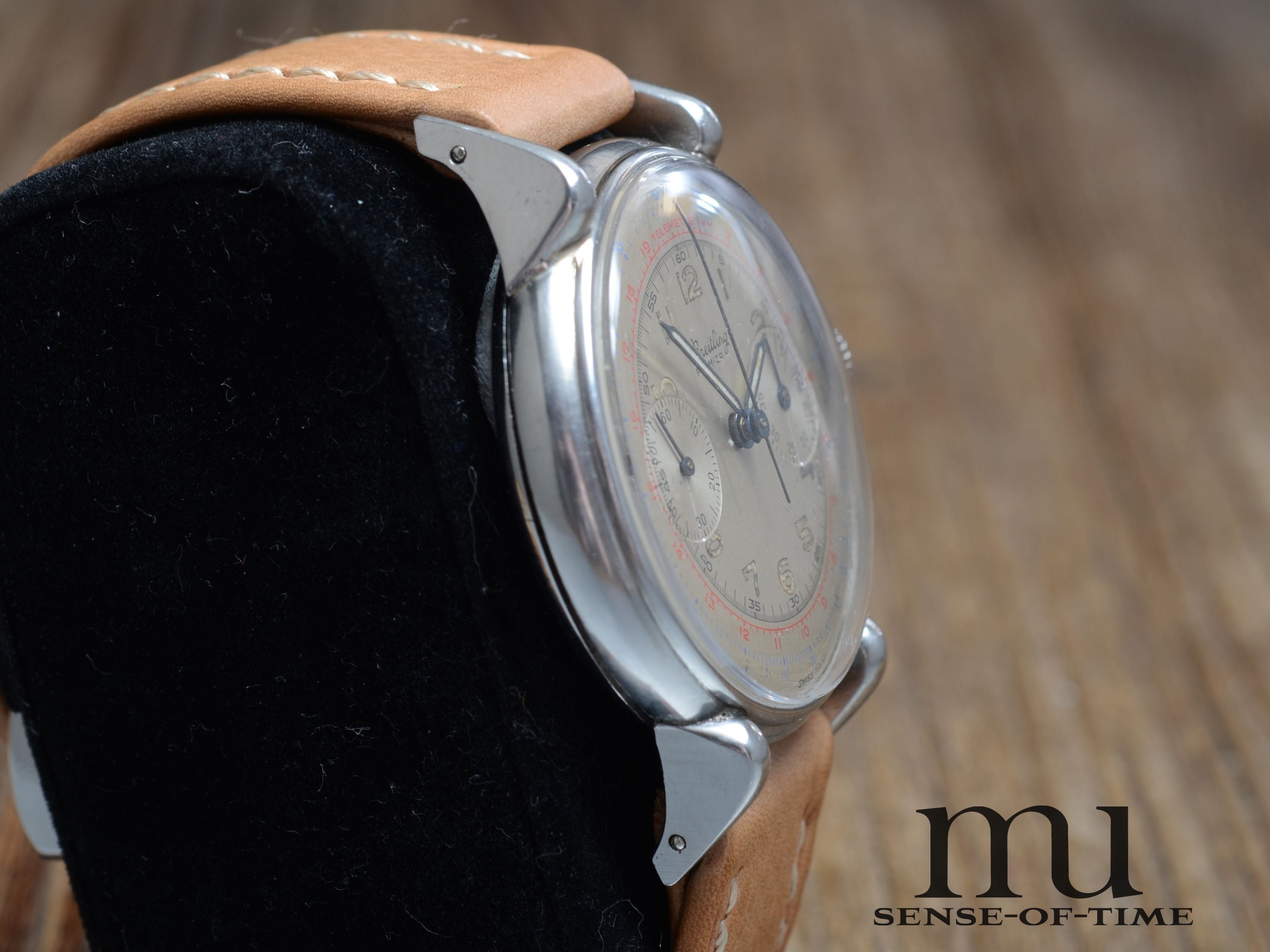 Breitling Premier Vintage Telemeter Chronograph mit Fancy Lugs Venus 175, Ref.: 797