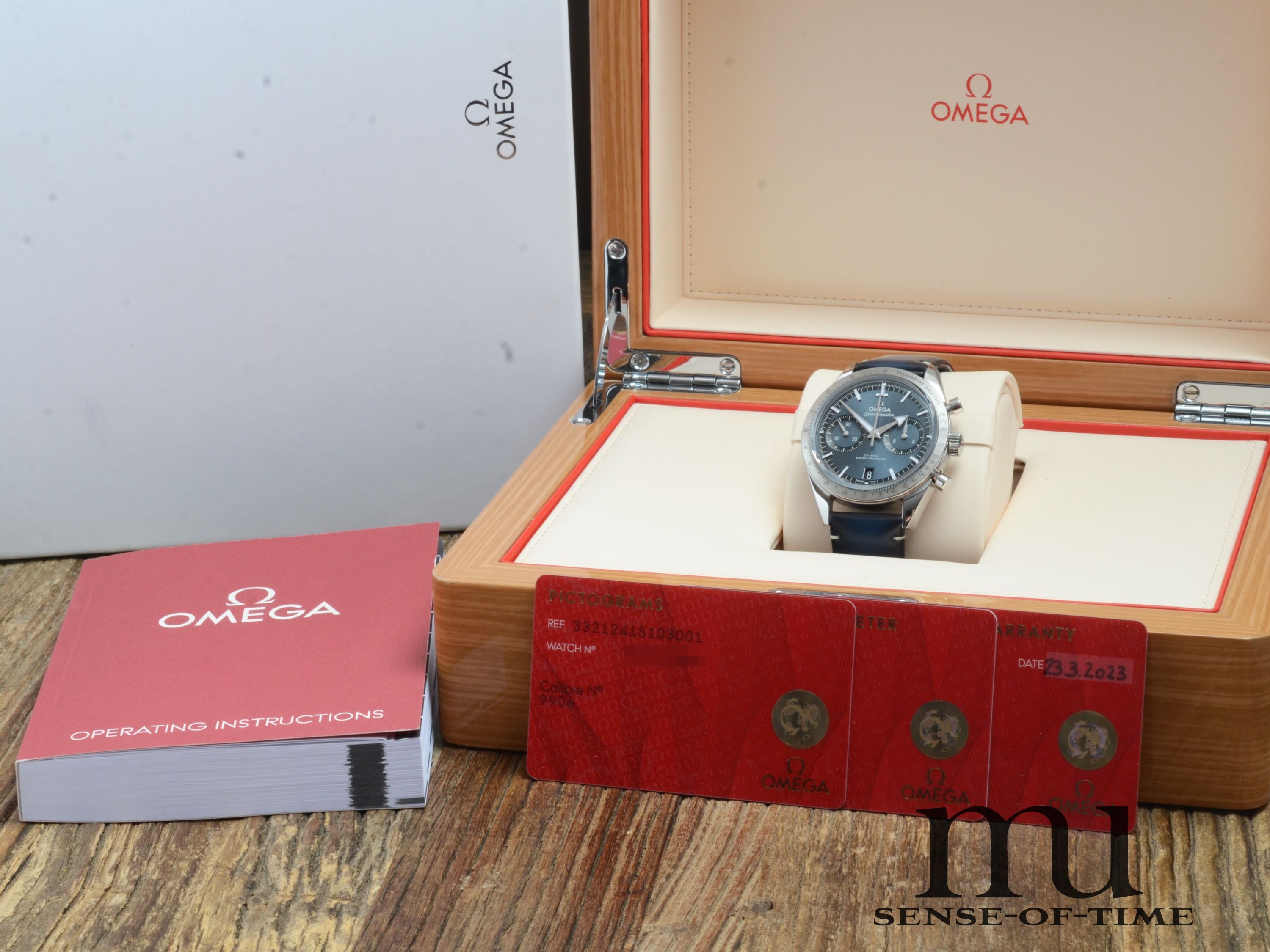 Omega Speedmaster '57 Blaues Zifferblatt, Full Set, Ref.: 332.12.41.51.03.001