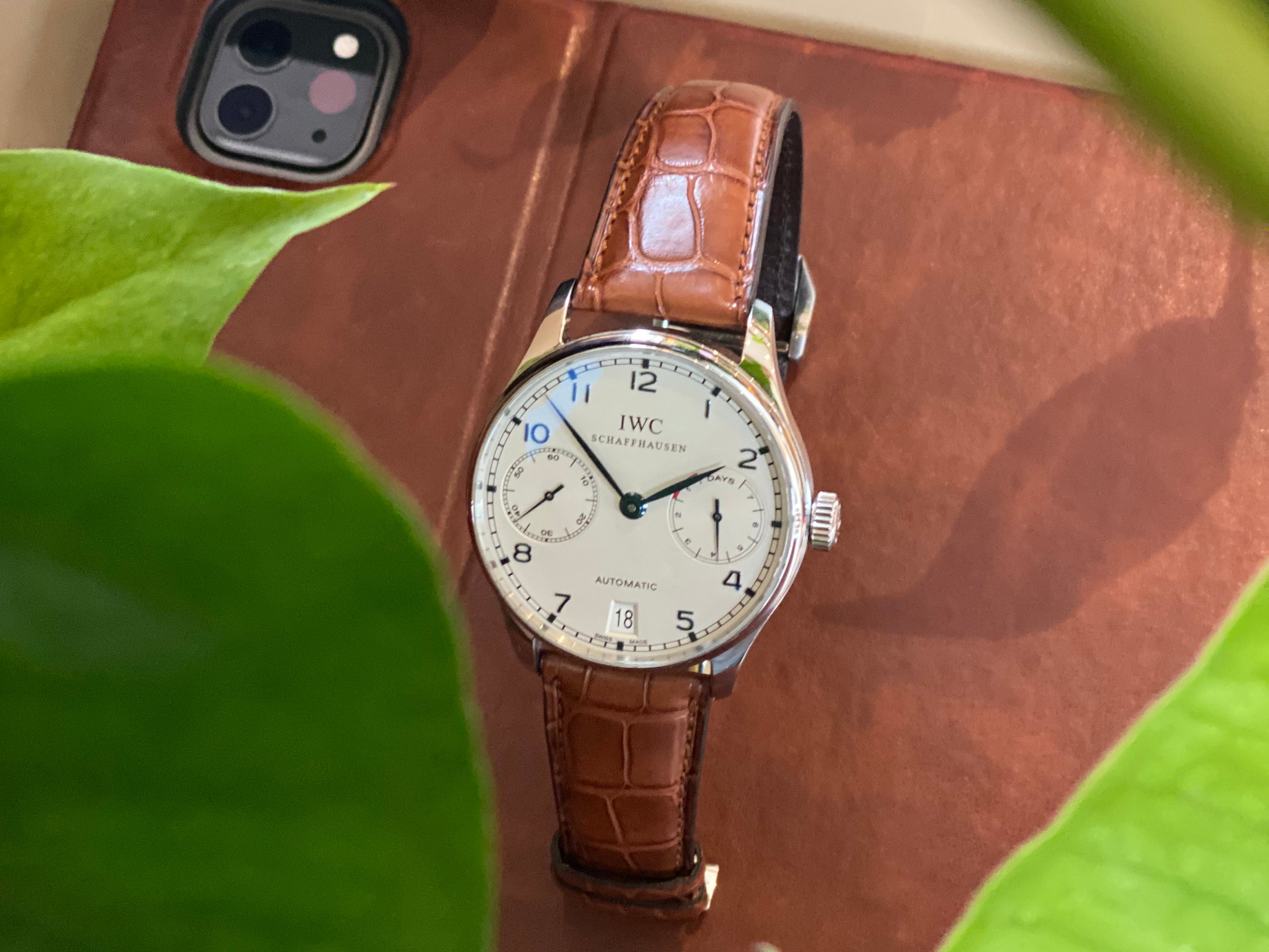 IWC Portugieser Automatik, 8 Tage, weißes Zifferblatt, 42mm, Ref.: IW5001-07