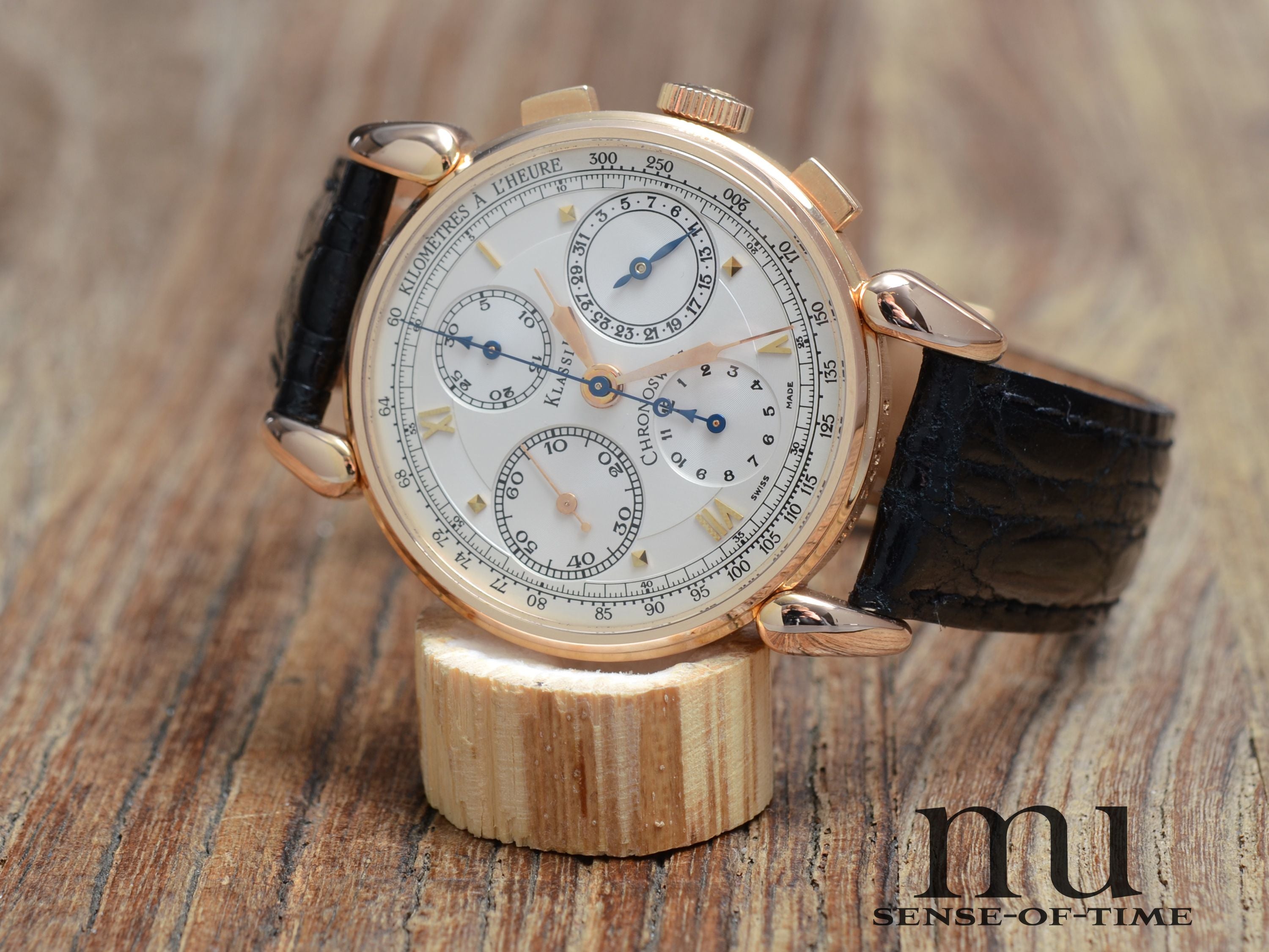 Chronoswiss 'Turtle' Klassik Chronograph, 18kt Gold, Glasboden, Ref.: CH 7401