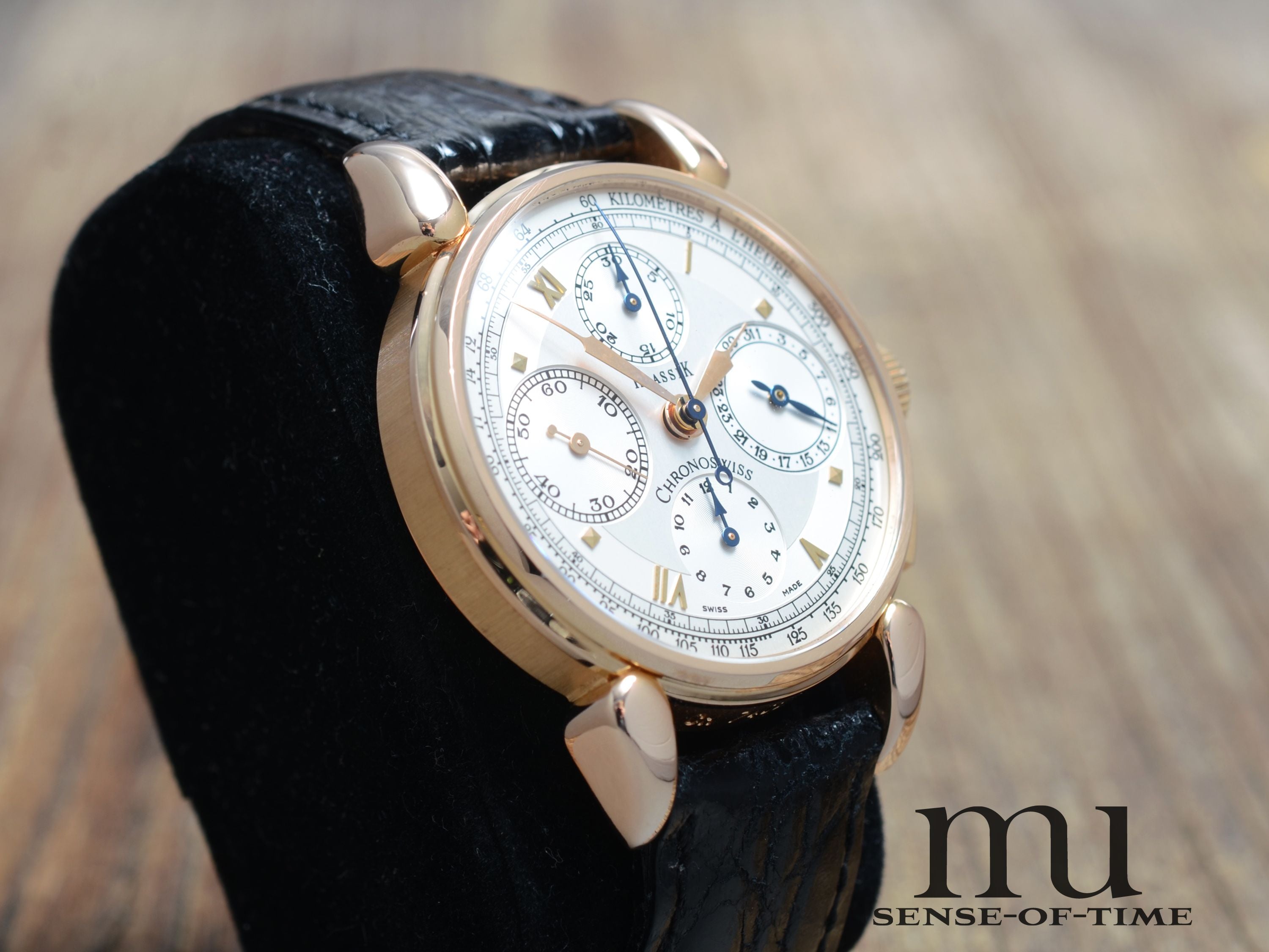 Chronoswiss 'Turtle' Klassik Chronograph, 18kt Gold, Glasboden, Ref.: CH 7401