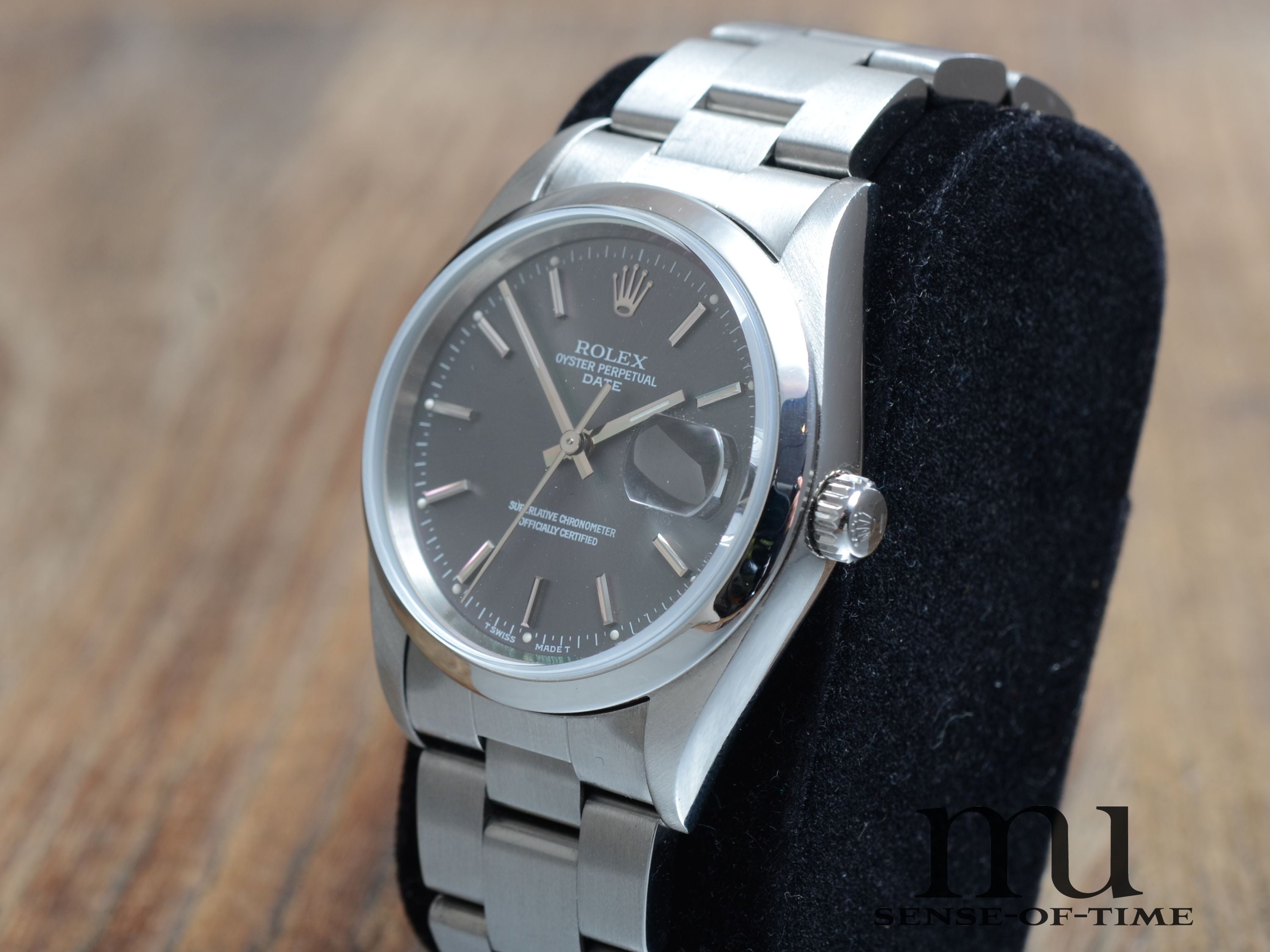 Rolex Oyster Perpetual Date, Grey Dial, Tritium, Ref.: 15200