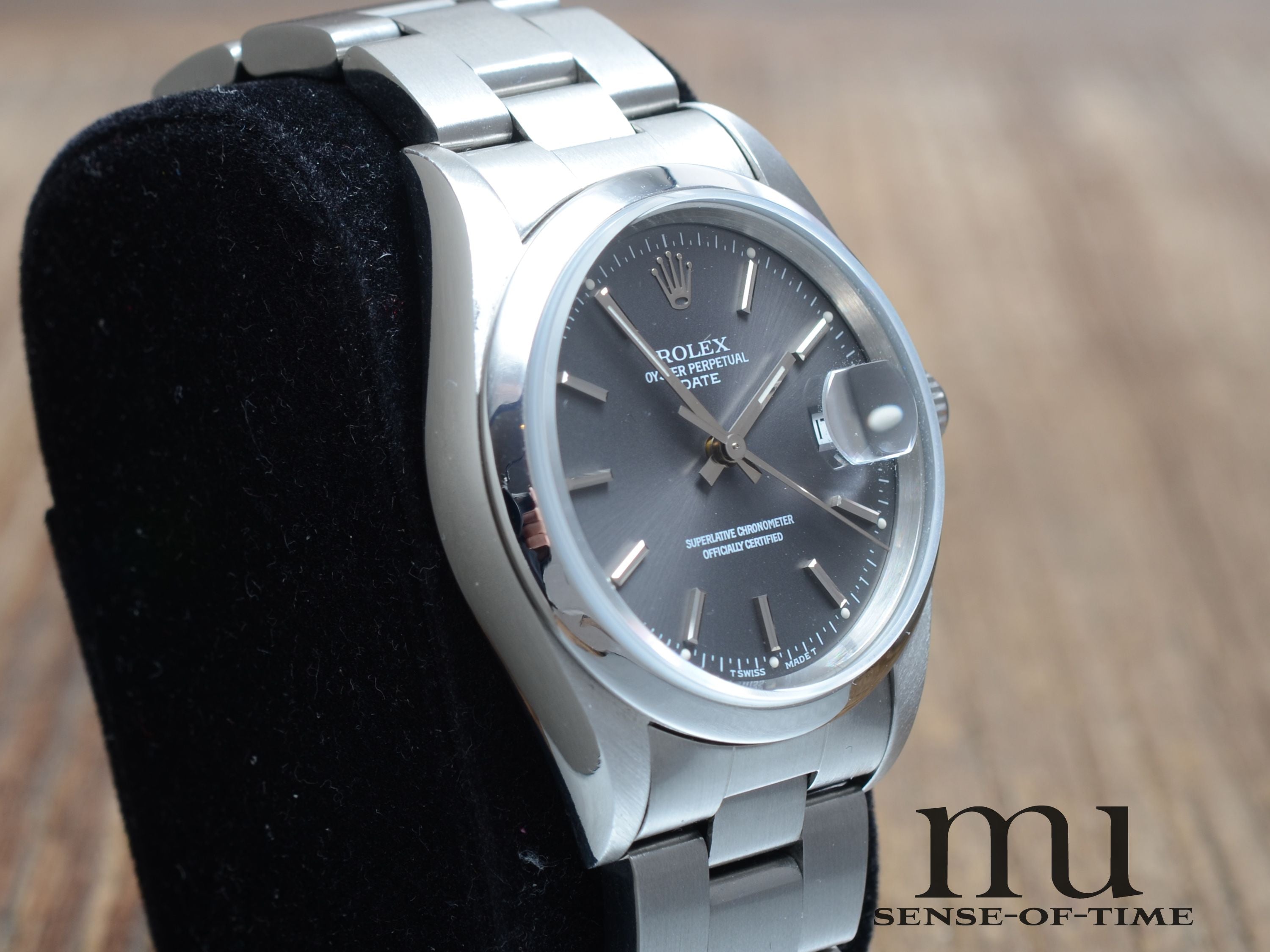 Rolex Oyster Perpetual Date, Grey Dial, Tritium, Ref.: 15200