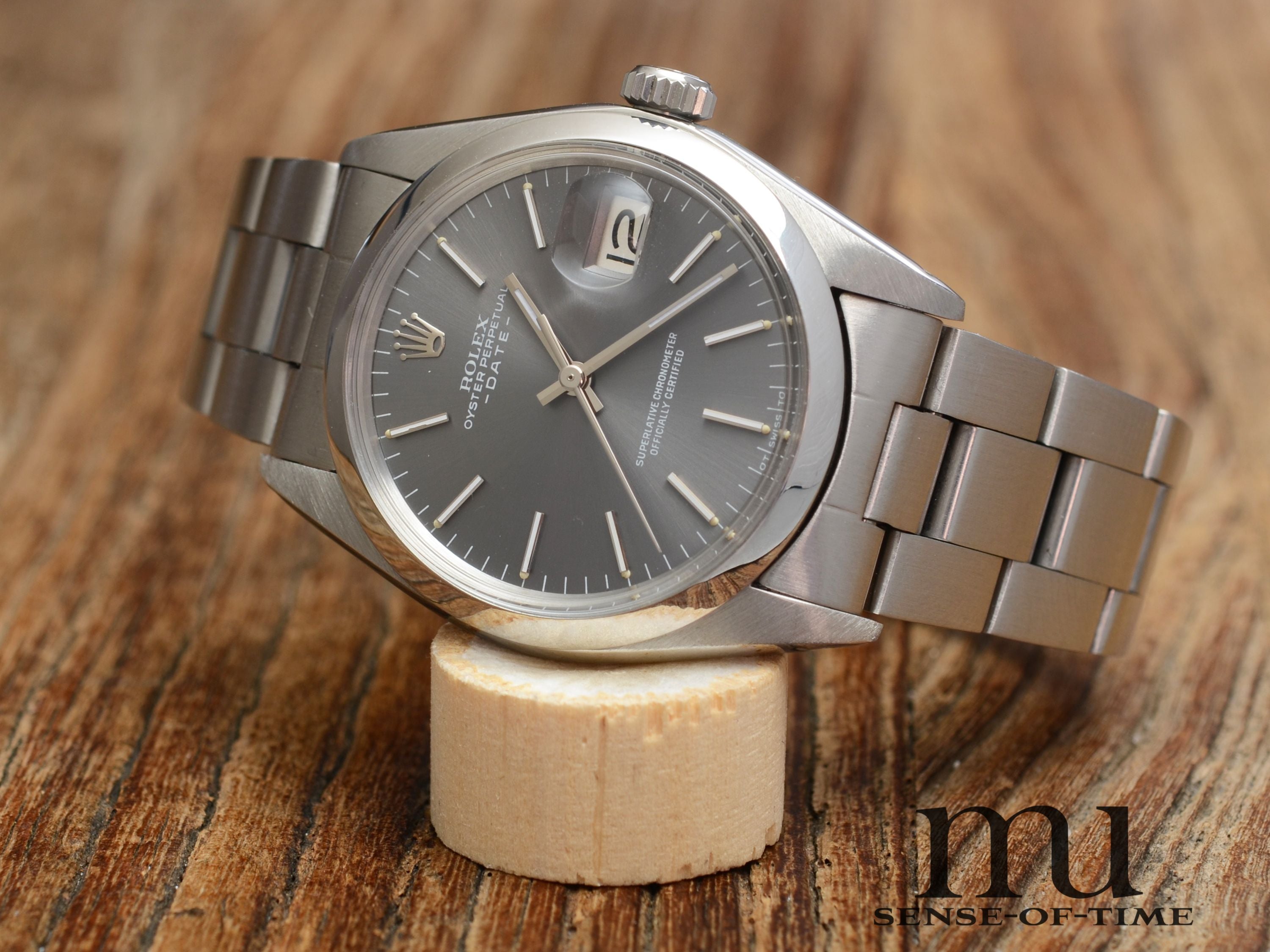 Rolex Oyster Perpetual Date 34mm Vintage, Grey Sigma Tritium Dial, Ref. 1500