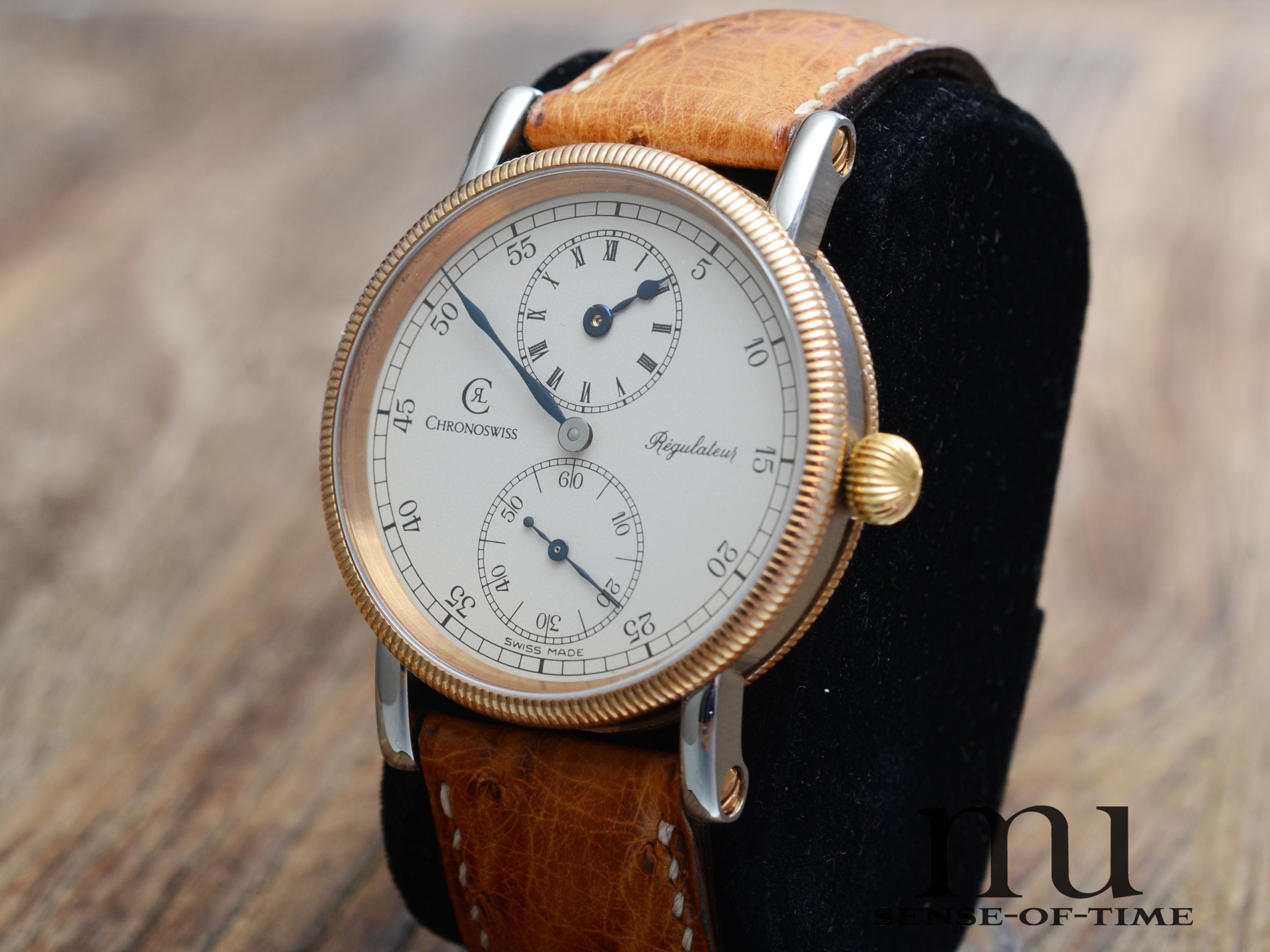 Chronoswiss Regulateur Stahl/Bronze, 1. Serie mit Handaufzug-Kaliber, Ref.: CH6326