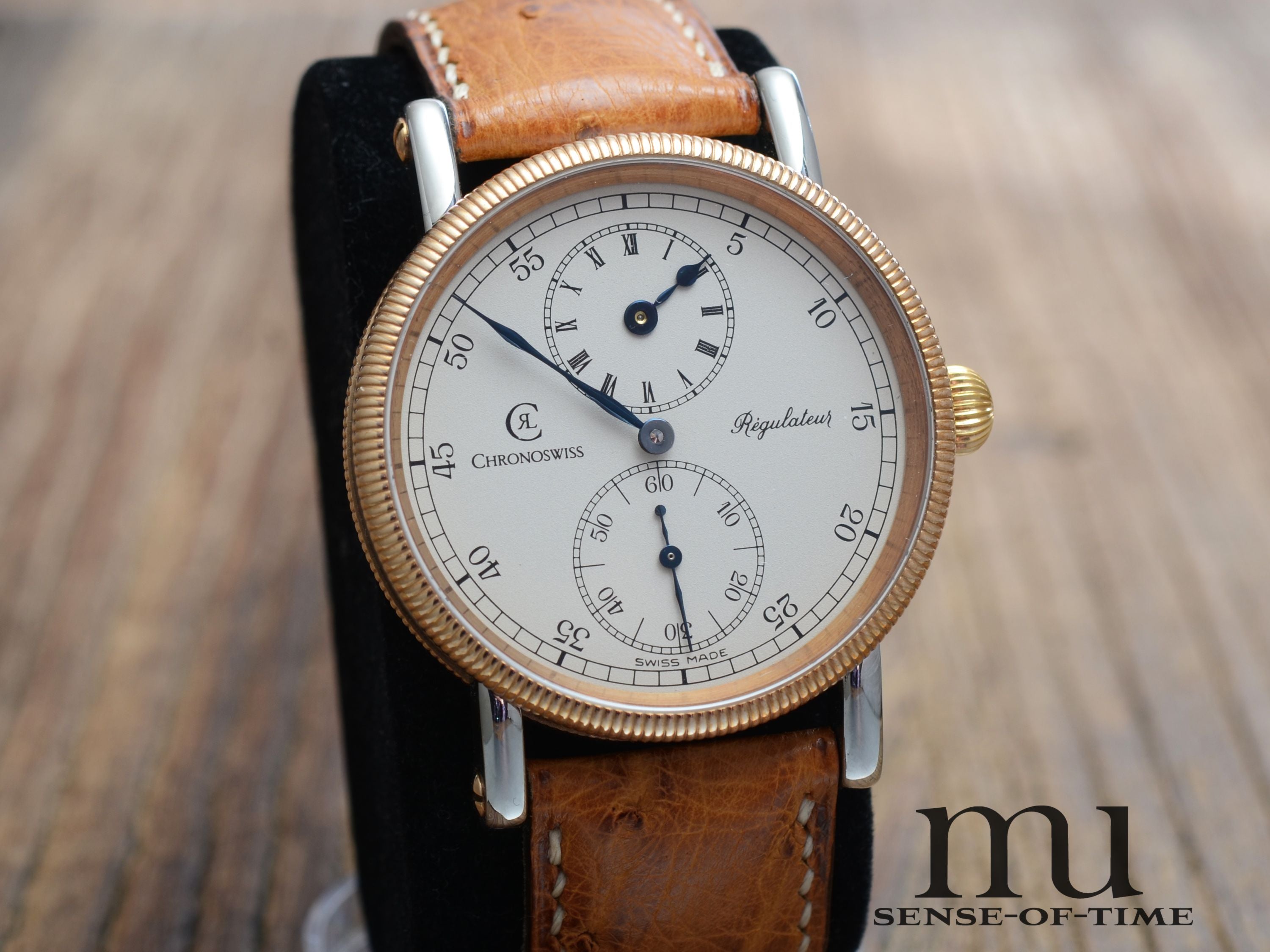 Chronoswiss Regulateur Stahl/Bronze, 1. Serie mit Handaufzug-Kaliber, Ref.: CH6326