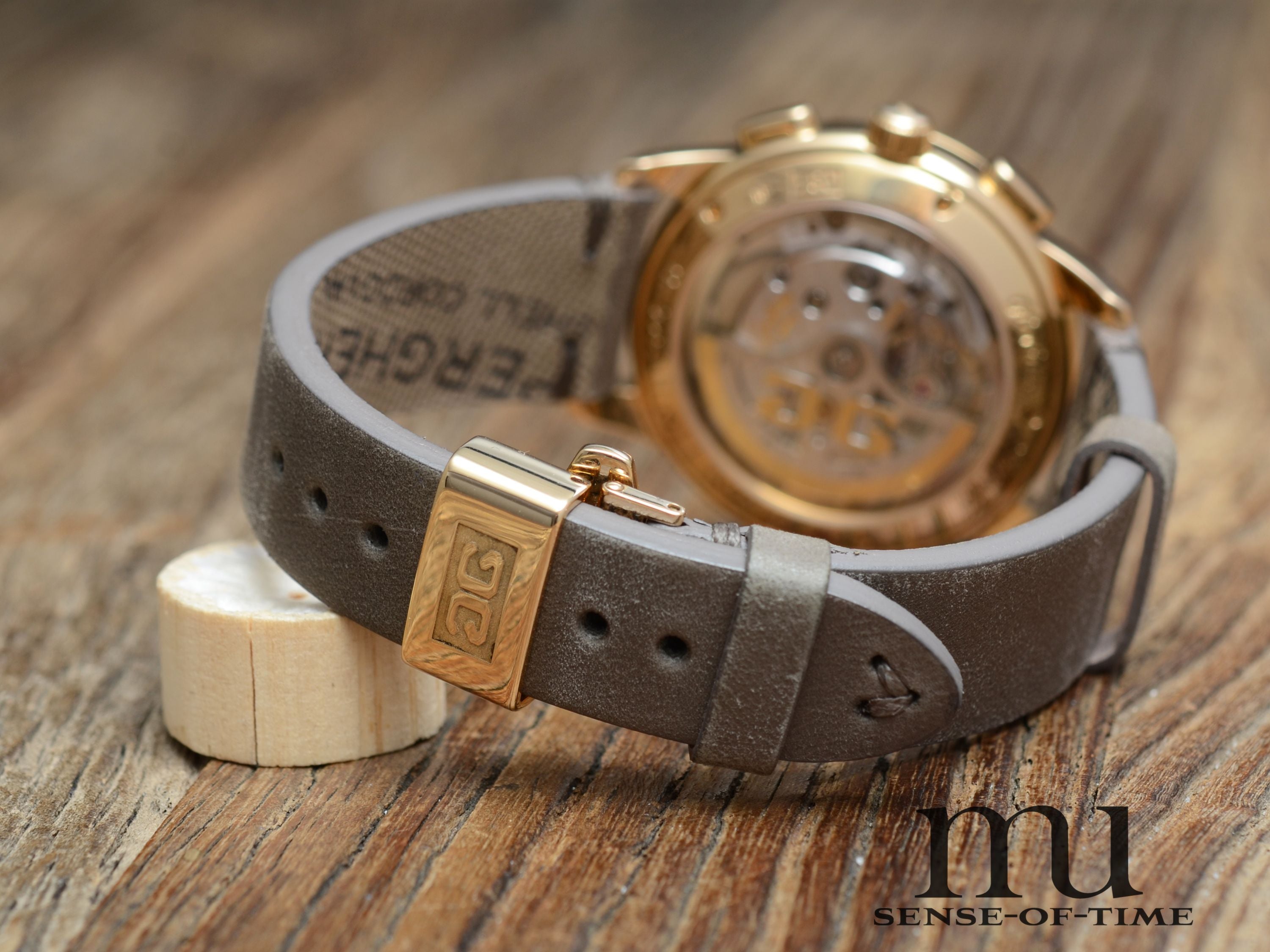 Glashütte Original Senator Chronograph Graues Zifferblatt 18kt Gold, Cal.: 39-31