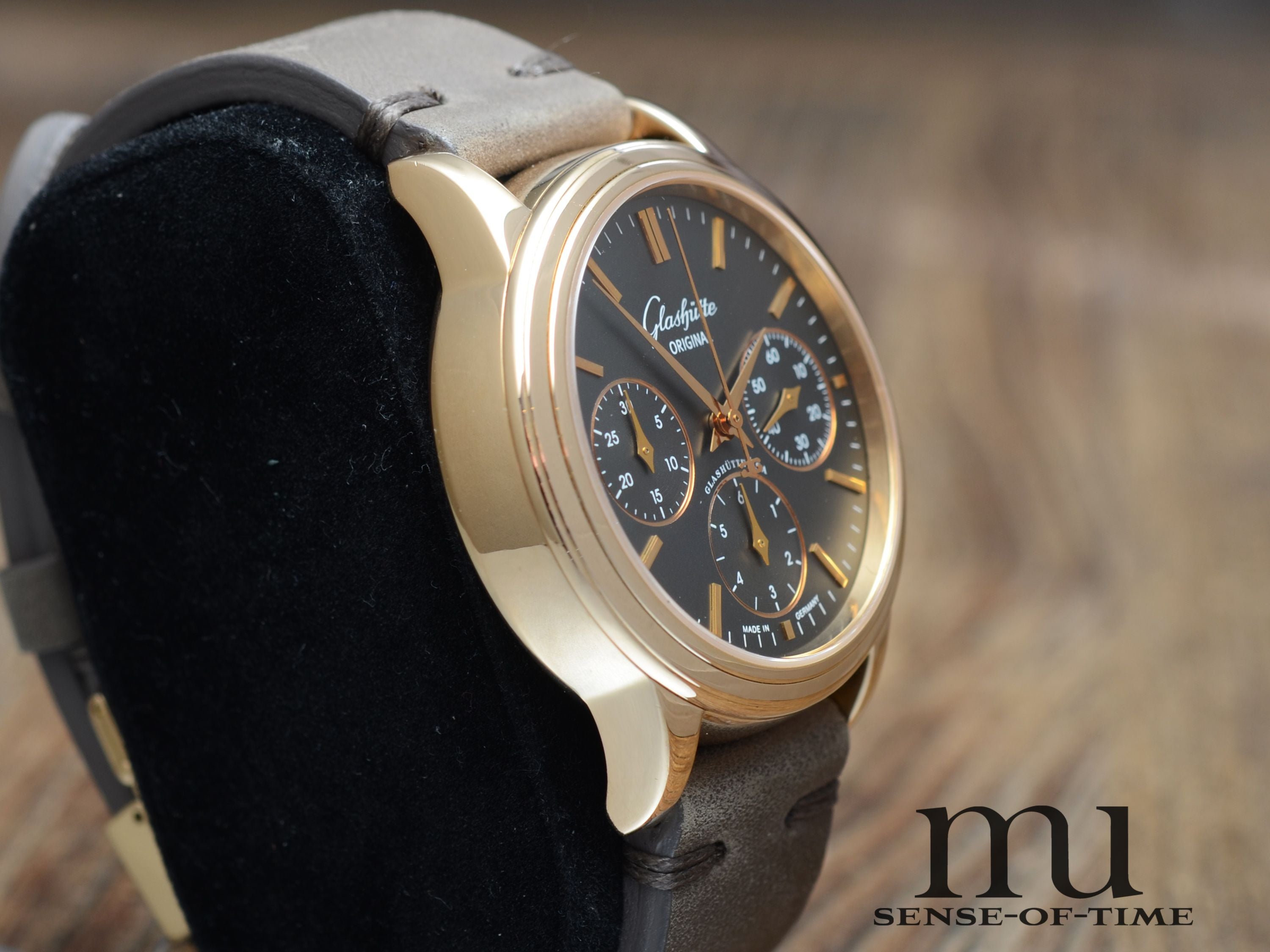 Glashütte Original Senator Chronograph Graues Zifferblatt 18kt Gold, Cal.: 39-31