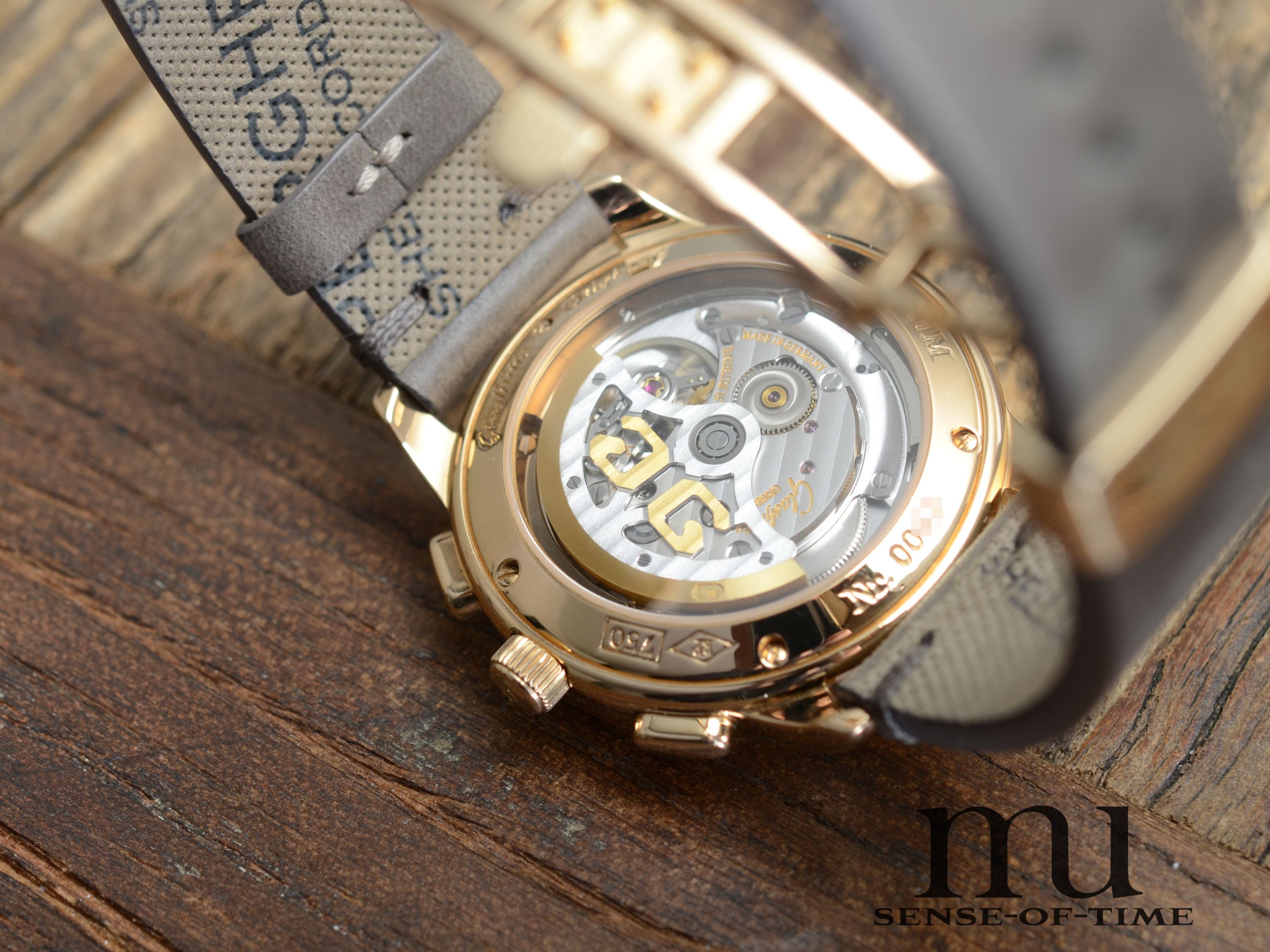 Glashütte Original Senator Chronograph Graues Zifferblatt 18kt Gold, Cal.: 39-31