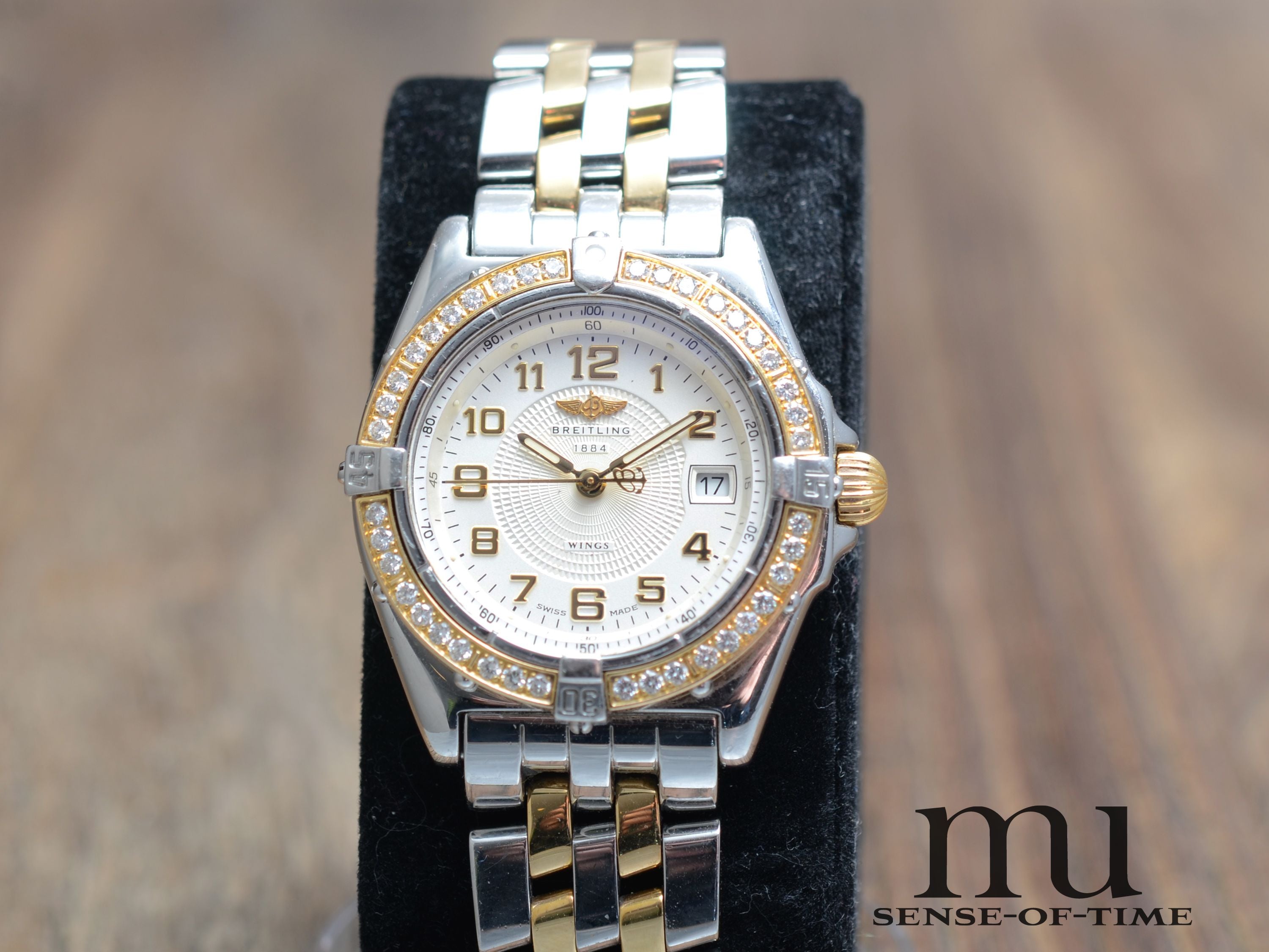 Breitling Lady Chronomat Stahl/Gold mit Brillant-Lünette im Full Set, Ref.: B67350