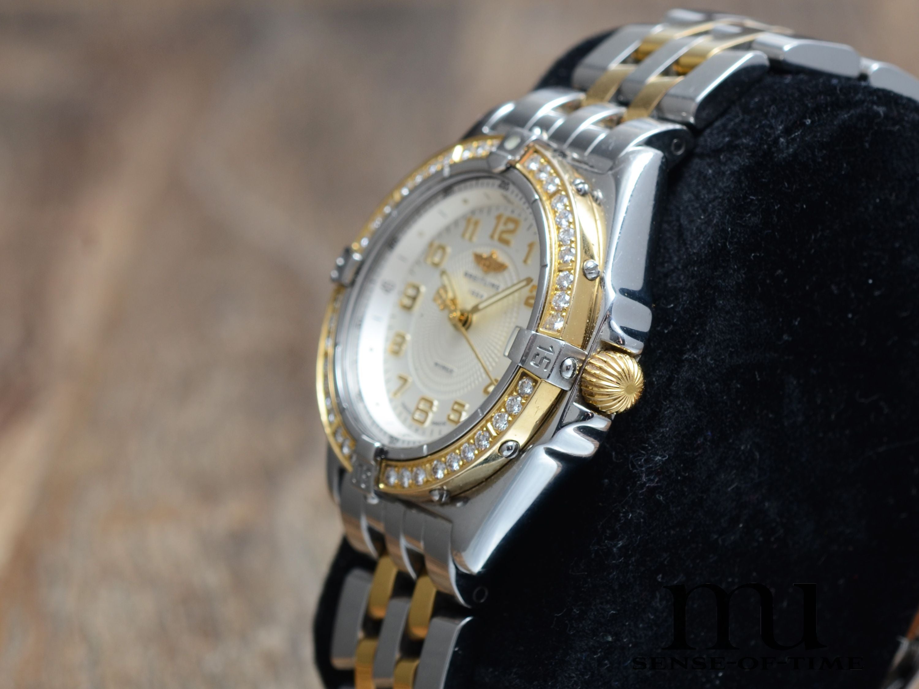 Breitling Lady Chronomat Stahl/Gold mit Brillant-Lünette im Full Set, Ref.: B67350