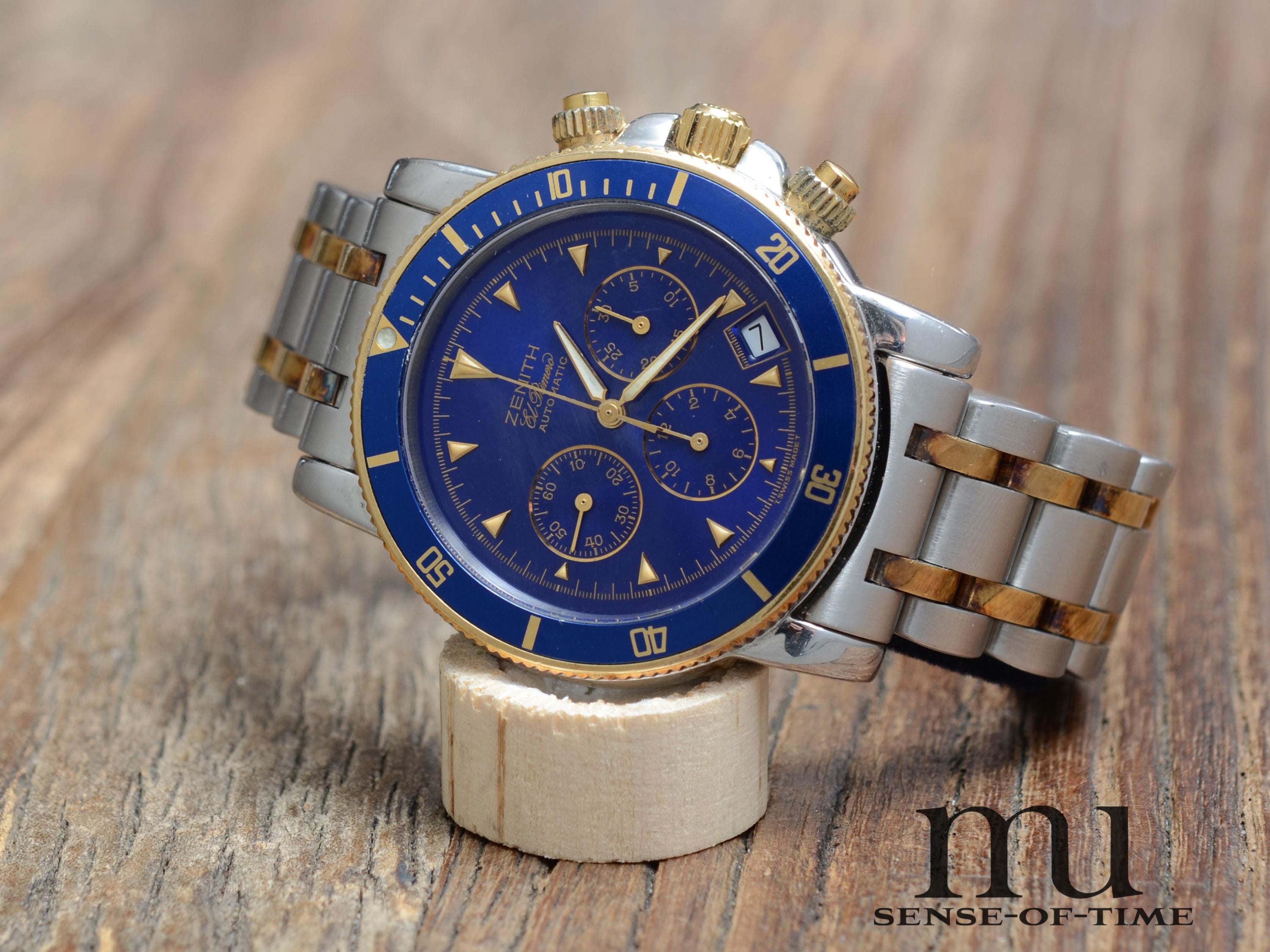 Zenith Rainbow el primero Stahl/Gold mit blauem Zifferblatt, Ref. 0370