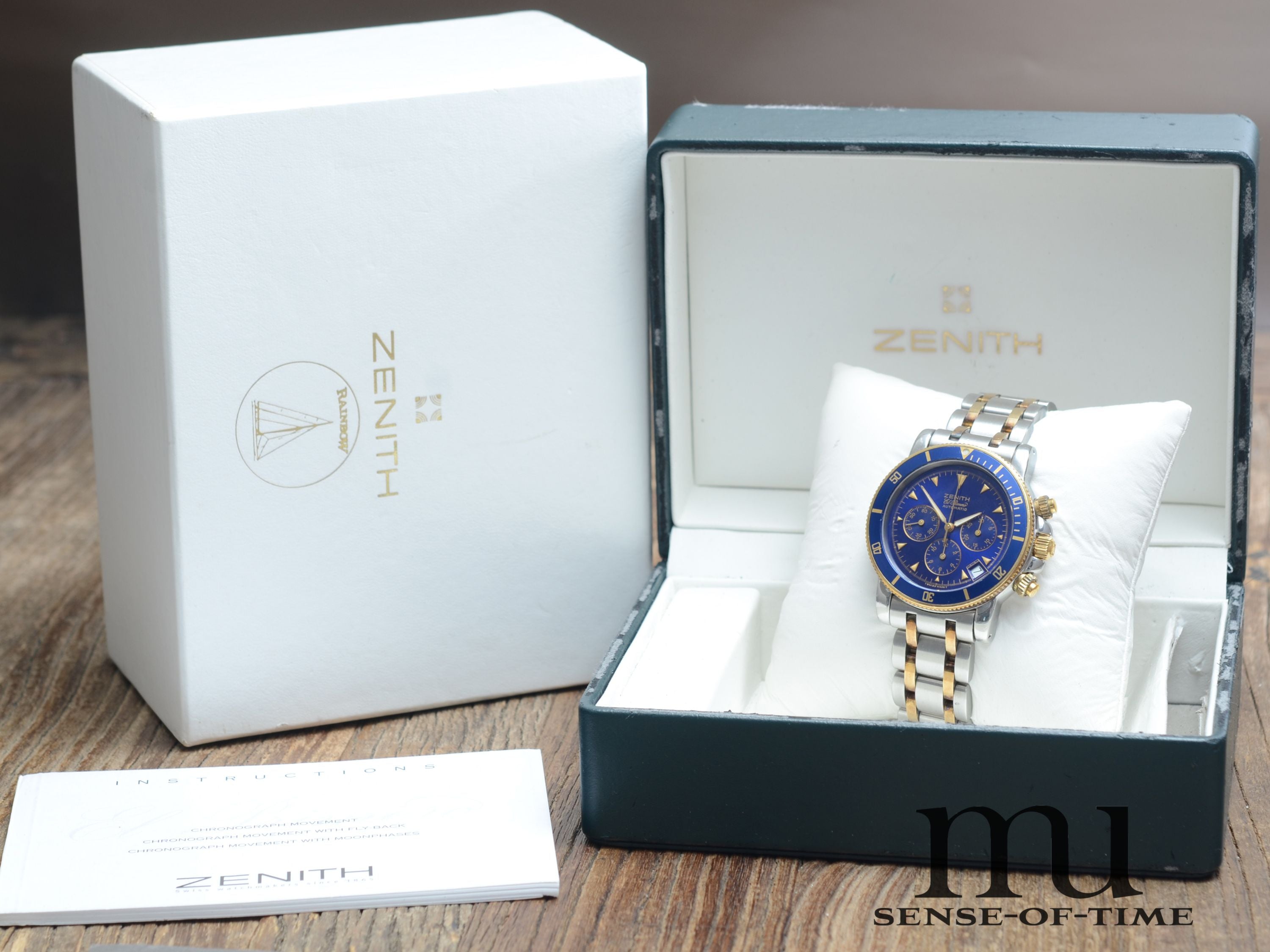 Zenith Rainbow el primero Stahl/Gold mit blauem Zifferblatt, Ref. 0370