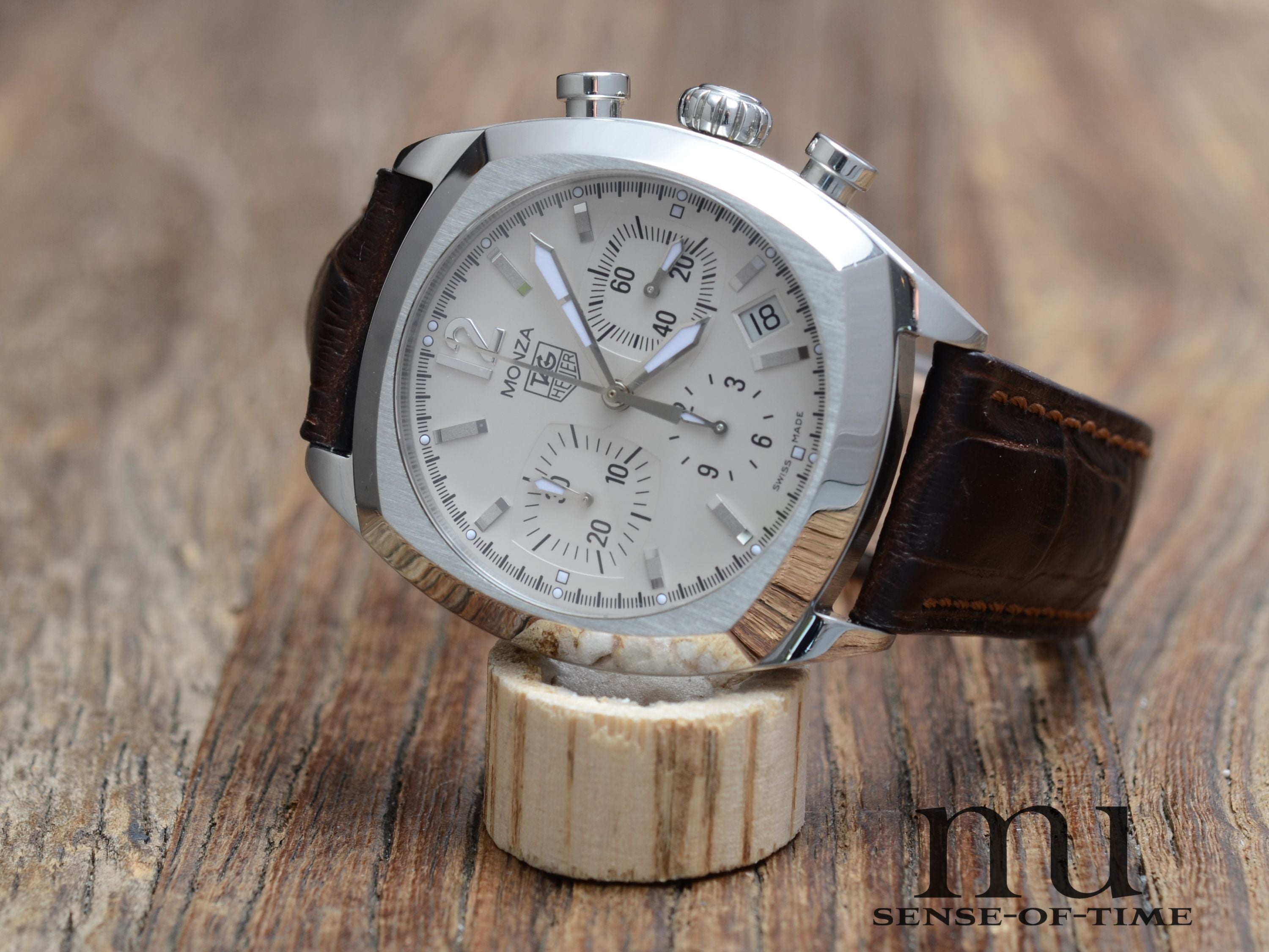 Tag Heuer Monza Chronograph, weißes Zifferblatt, Ref.: CR2114