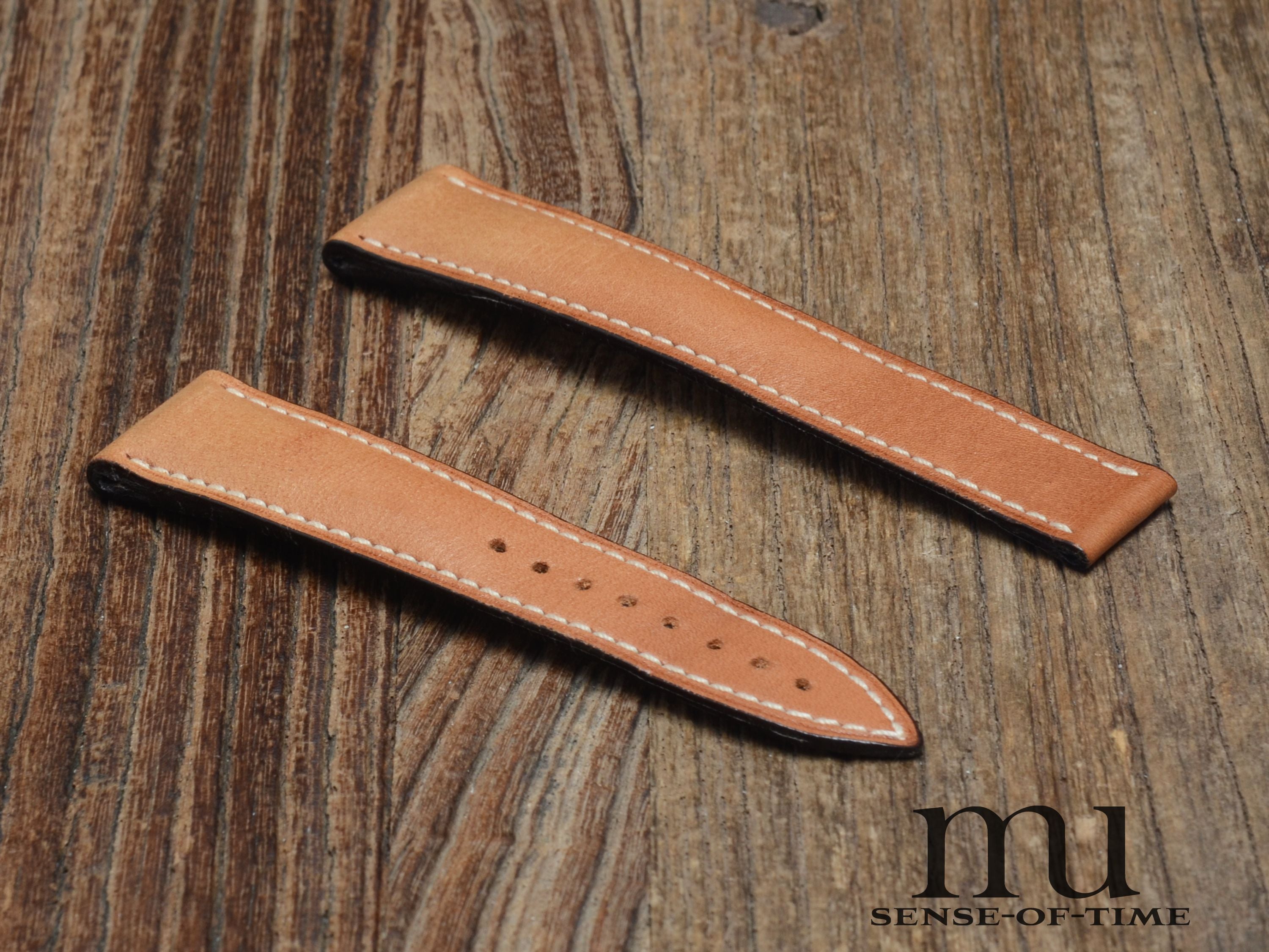 Zubehör: Omega Vintage-Lederband braun 20/16, NOS (2)