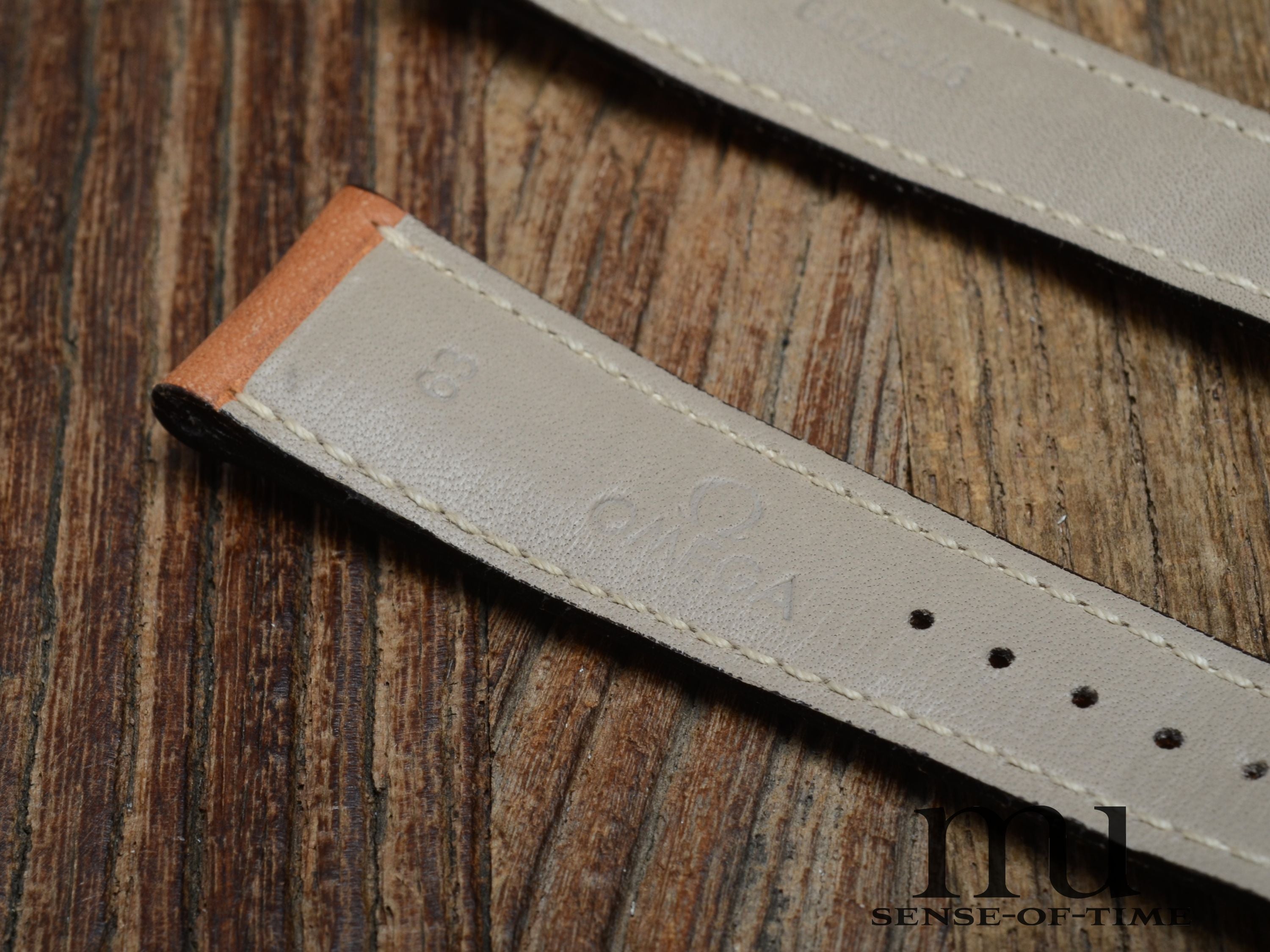 Zubehör: Omega Vintage-Lederband braun 20/16, NOS (2)