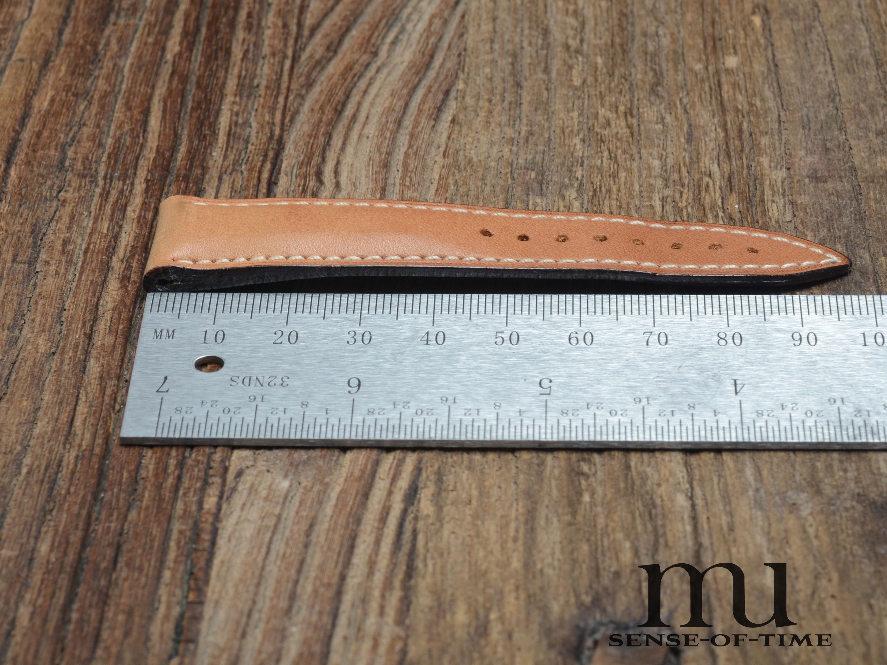 Zubehör: Omega Vintage-Lederband braun 20/16, NOS (2)