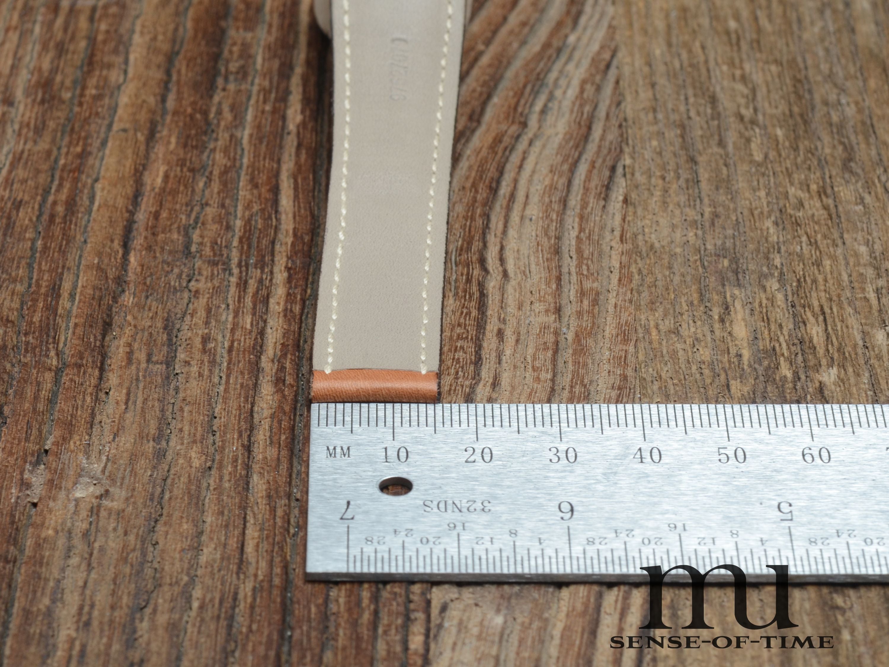 Zubehör: Omega Vintage-Lederband braun 20/16, NOS (2)