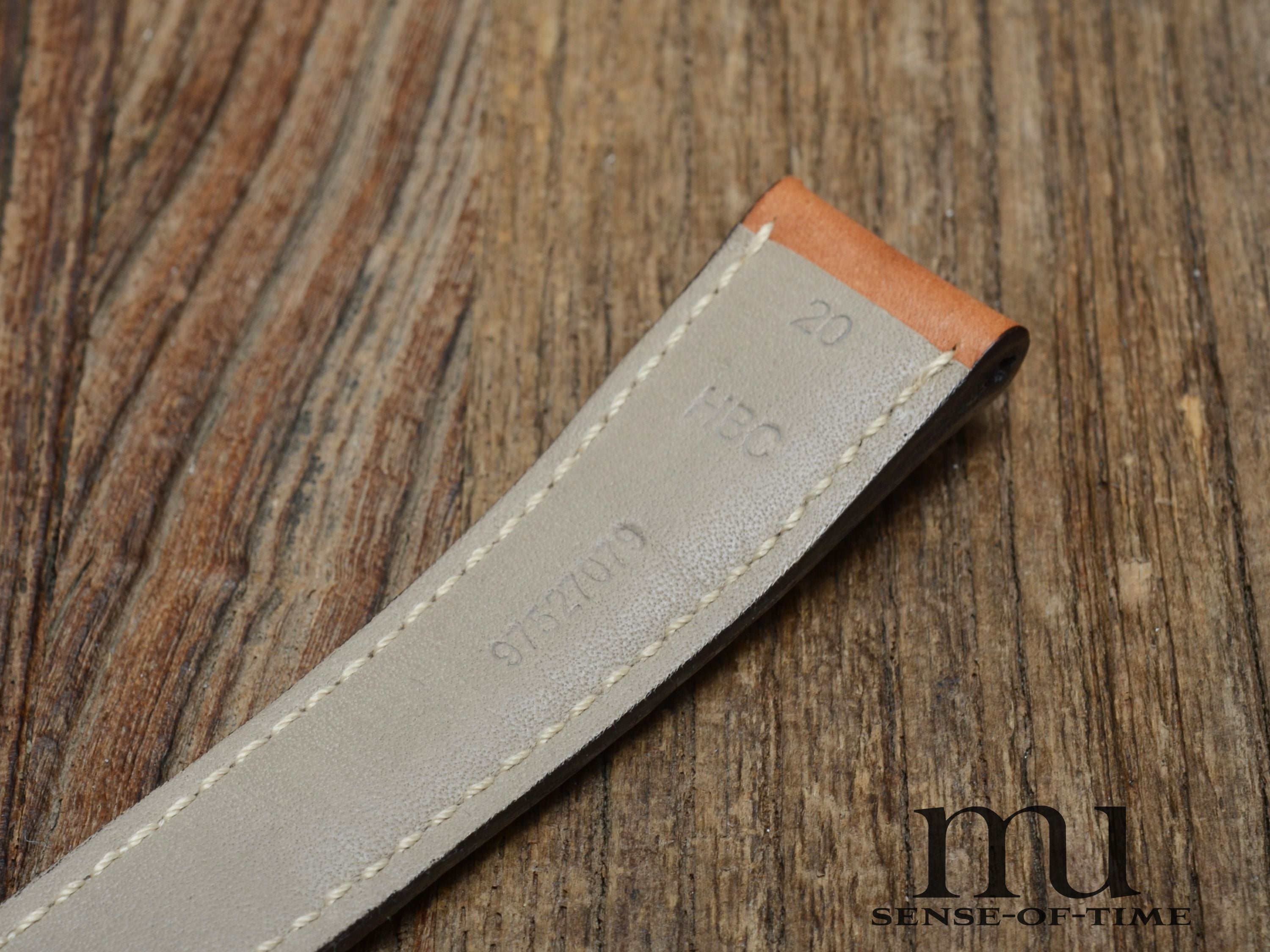 Zubehör: Omega Vintage-Lederband braun 20/16, NOS (2)