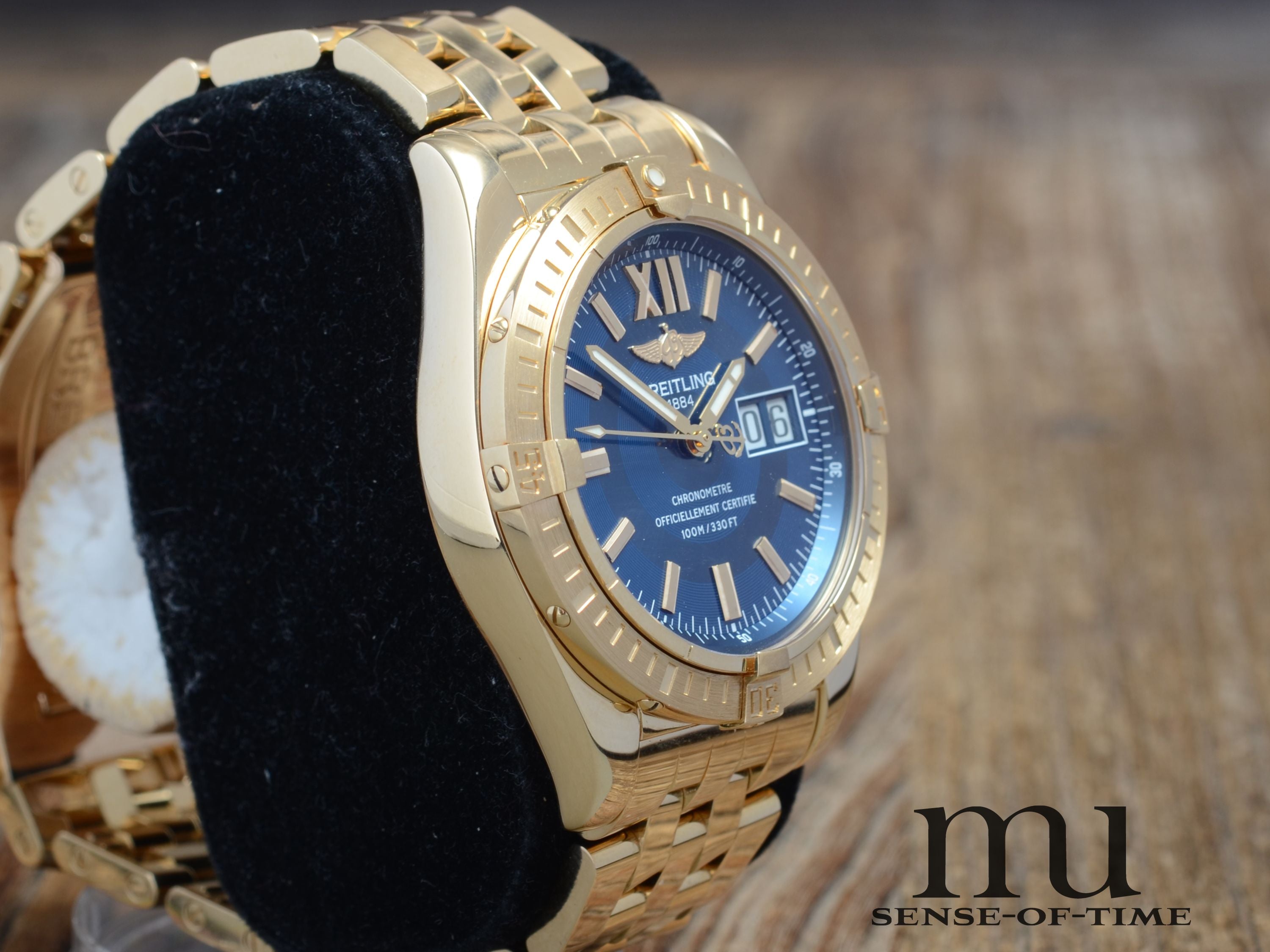 Breitling Cockpit Big Date 18kt Gold, Full Set, NOS, Ref: K49350