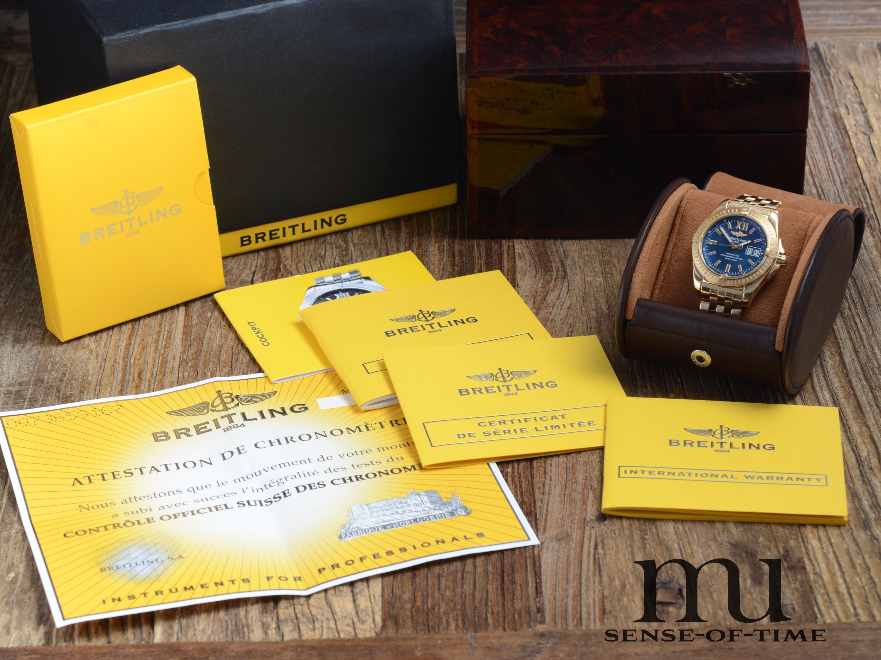 Breitling Cockpit Big Date 18kt Gold, Full Set, NOS, Ref: K49350