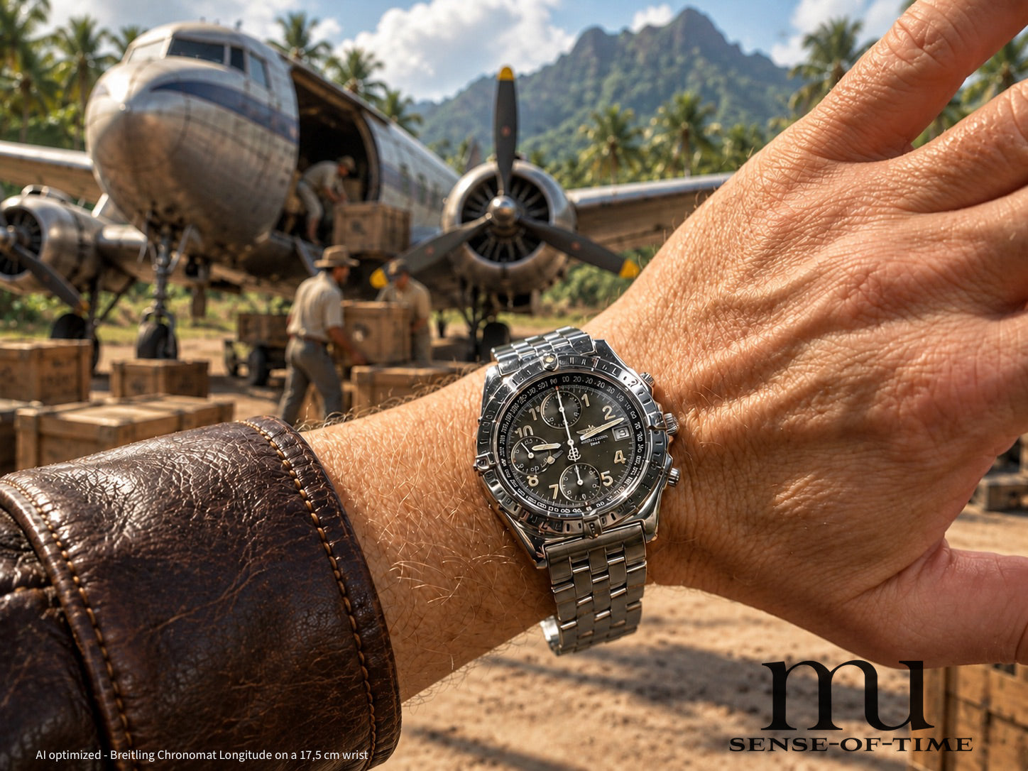 Breitling Chronomat Longitude GMT, Tobacco braunes Zifferblatt, Pilotband, Ref: A20048